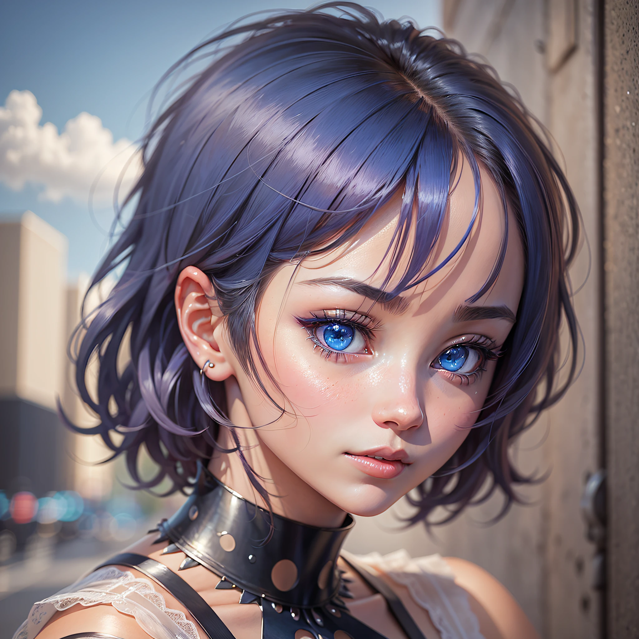 a close up of a woman with a short hair and blue eyes, stunning anime face portrait, anime realism style, smooth anime cg art, detailed portrait of anime girl, realistic anime artstyle, realistic anime 3 d style, kawaii realistic portrait, realistic anime art style, portrait anime girl, beautiful anime portrait, photorealistic anime girl render, 3 d anime realistic --auto --s2