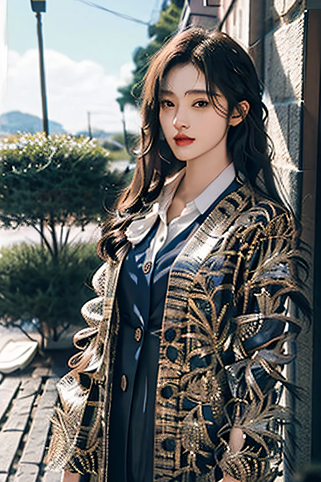 A girl, masterpiece, ultra-realistic, 32K, extremely detailed CG Unity 8k wallpaper, best quality, suit