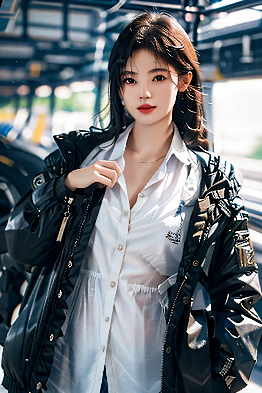A girl, masterpiece, ultra-realistic, 32K, extremely detailed CG Unity 8k wallpaper, best quality, suit