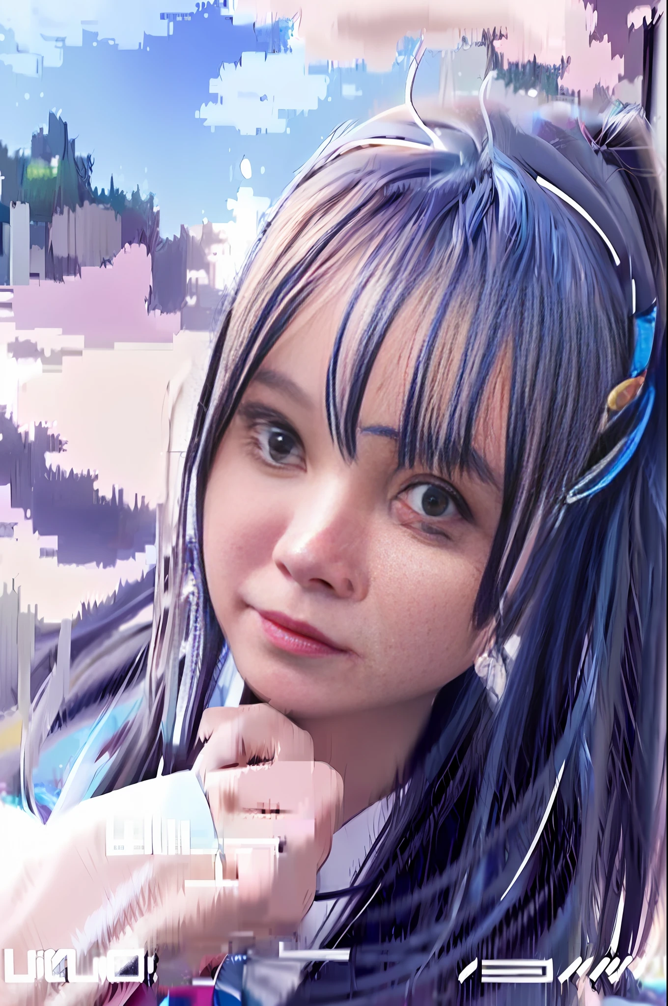 a close up of a woman with long white hair and a blue bow, detailed digital anime art, artwork in the style of guweiz, anime art wallpaper 4 k, digital anime art, anime art wallpaper 4k, anime style 4 k, artgerm. high detail, anime wallpaper 4 k, anime wallpaper 4k, extremely detailed artgerm