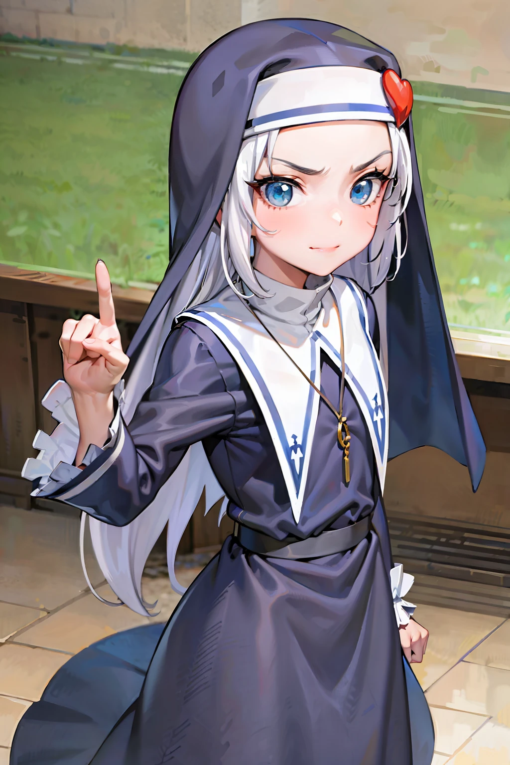 (best quality:1.1), (masterpiece:1.4), (absurdres:1.0), portrait, close-up,
1girl, takayama maria, silver hair, flat chest, blue eyes, long hair, nun, looking at viewer, classroom, smile,
best quality, masterpiece, dynamic pose, takayama maria, silver hair, blue eyes, long hair, nun, looking at viewer, outdoors, pouting, mad, playing outside, from above, (AS-Adult:1.2),