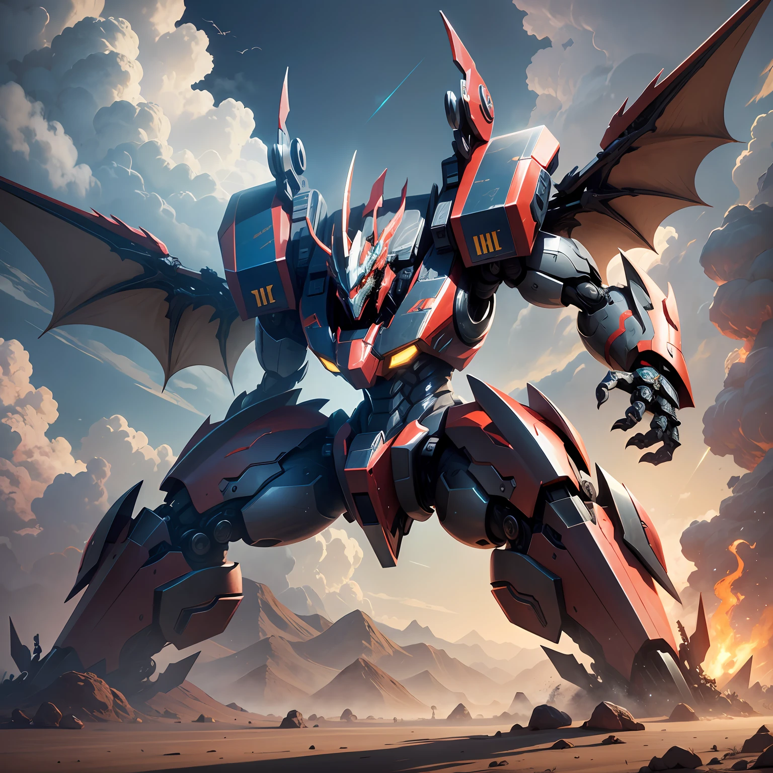 Dragon / Mecha / Metal Case, highres, UHD, 4K