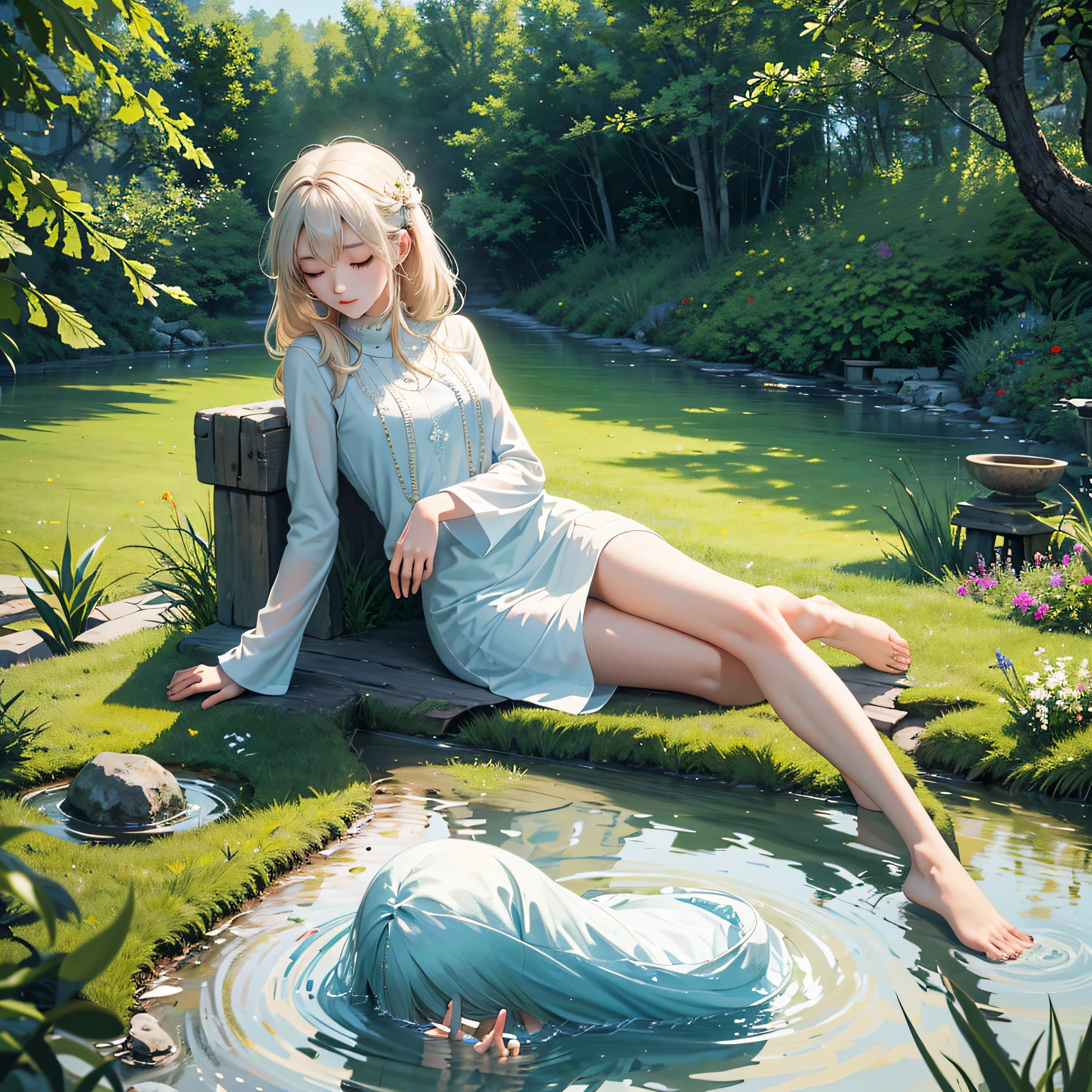 (best quality, masterpiece),peace girl,peaceful atmosphere, tranquility, serenity, quietness, calmness, relaxing, soothing, gentle, composure, contentment, satisfaction, happiness.