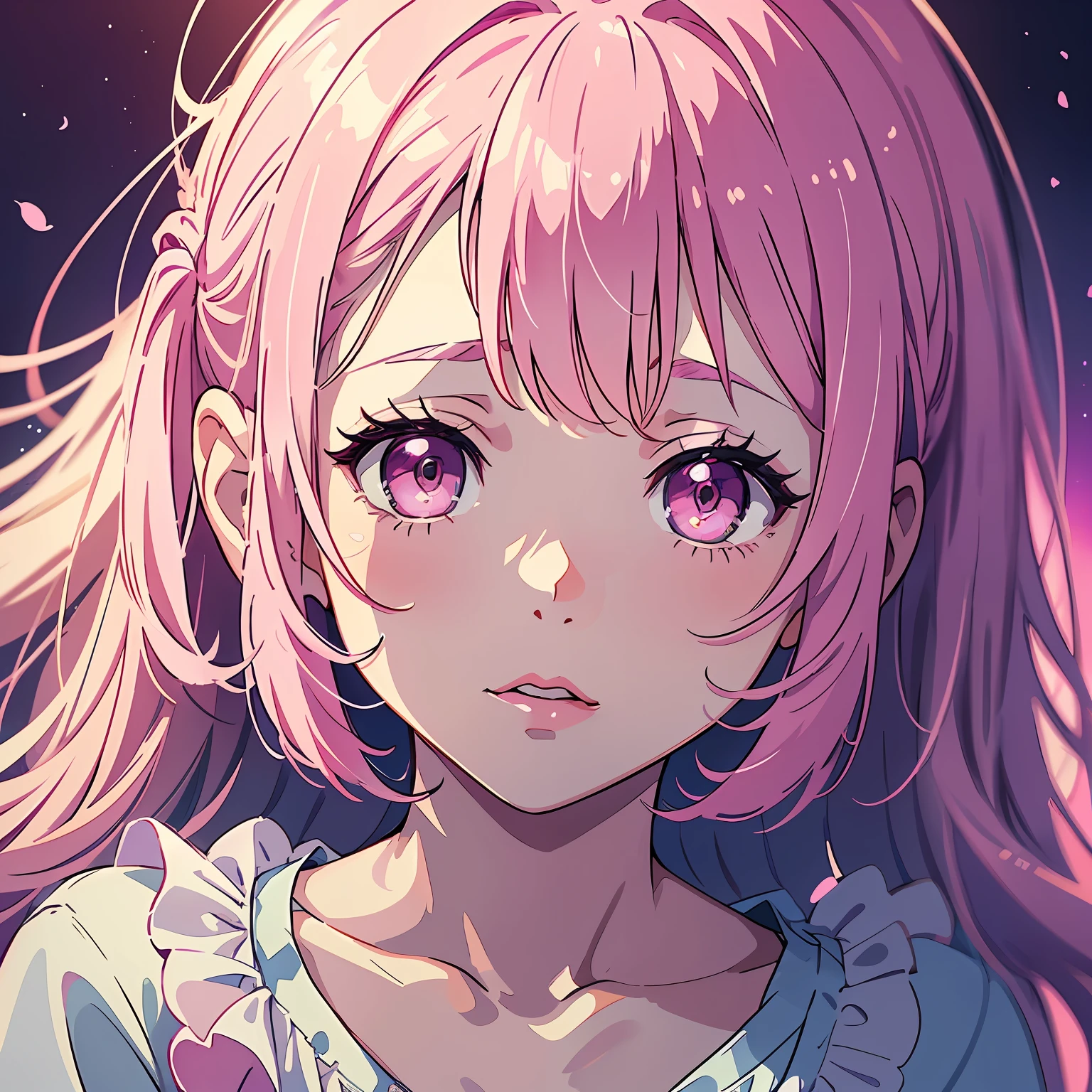 a cute little girl, pink lips, wearing a bright white shirt, in the style of the soft aurorapunk color palette, an anime illustration of her face, animated gifs, hand-drawn animation, charming sketches, soft and bright, hazy romanticism, superplane style, white--air background 1:1--niji 5--expressive style --s2