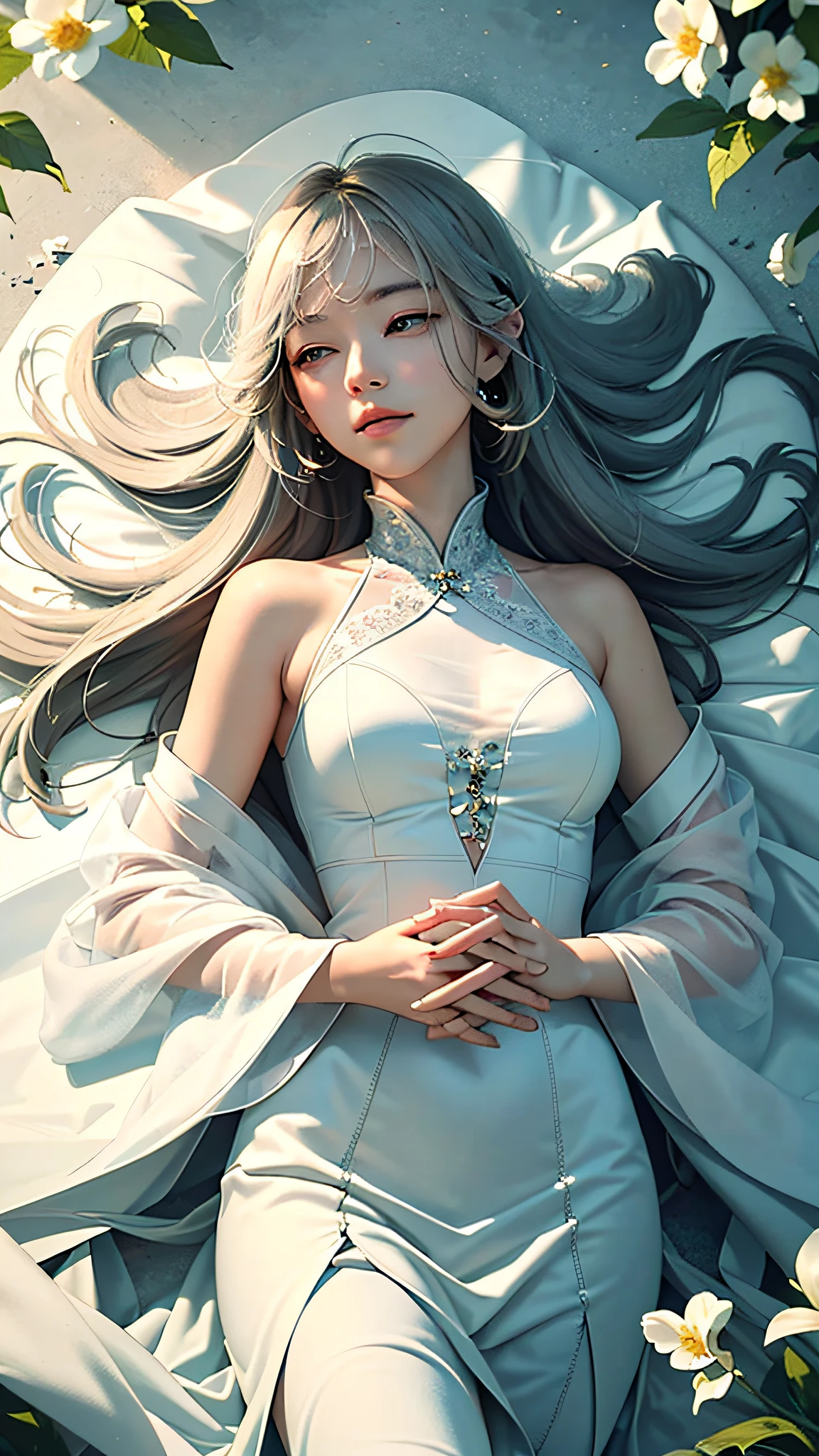 (best quality, masterpiece),peace girl,peaceful atmosphere, tranquility, serenity, quietness, calmness, relaxing, soothing, gentle, composure, contentment, satisfaction, happiness.