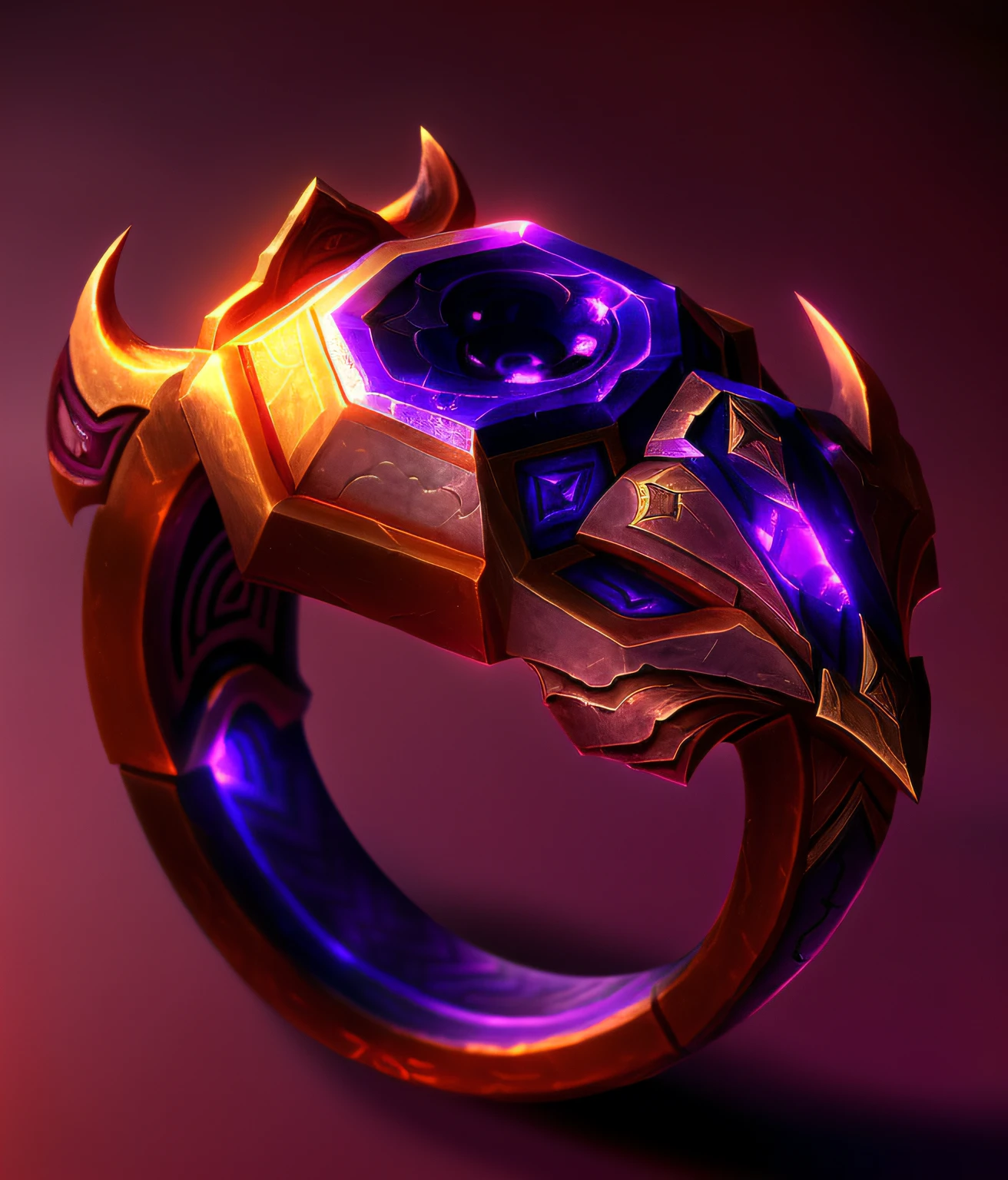 (8K HD wallpaper JPEG artifact, ancient ring, closeup, purple stone:1.2, ring lit, heartstone:[1.2], Protoss:[1.2], item art, League of Legends champions, Heroes of the Storm, artifact dota2) (color saturation enhancement)