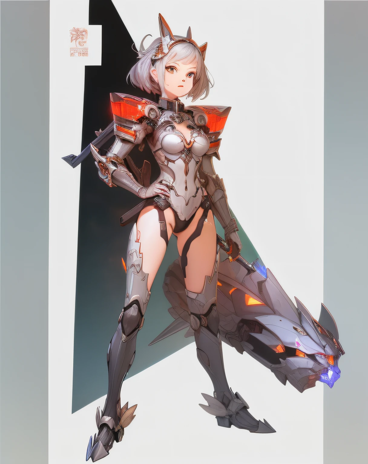 a close up of a woman with a sword and armor, full body concept, detailed full body concept, mechanized valkyrie girl, cushart krenz key art feminine, beautiful cyborg girl pinup, character design contest winner, holy cyborg necromancer girl, cute cyborg girl, female mecha, girl in mecha cyber armor, cyborg merchant girl