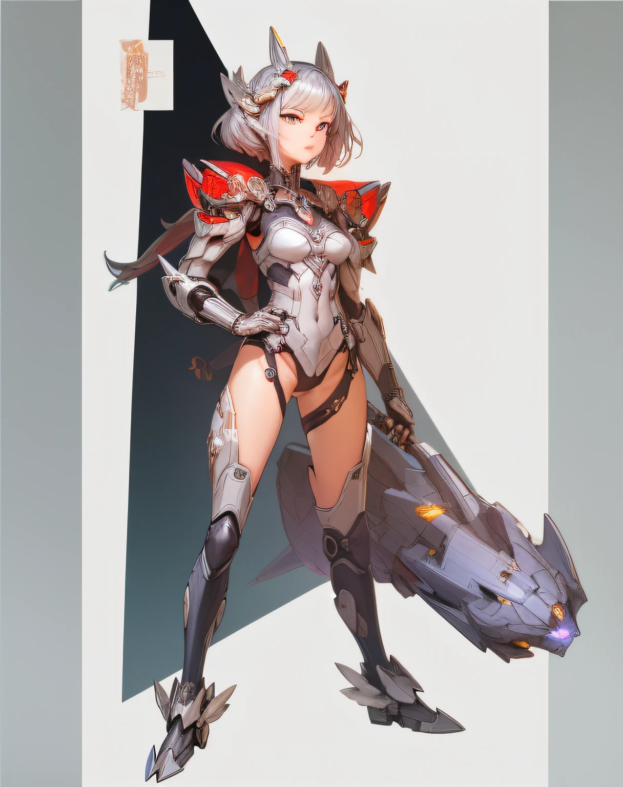 a close up of a woman with a sword and armor, full body concept, detailed full body concept, mechanized valkyrie girl, cushart krenz key art feminine, beautiful cyborg girl pinup, character design contest winner, holy cyborg necromancer girl, cute cyborg girl, female mecha, girl in mecha cyber armor, cyborg merchant girl