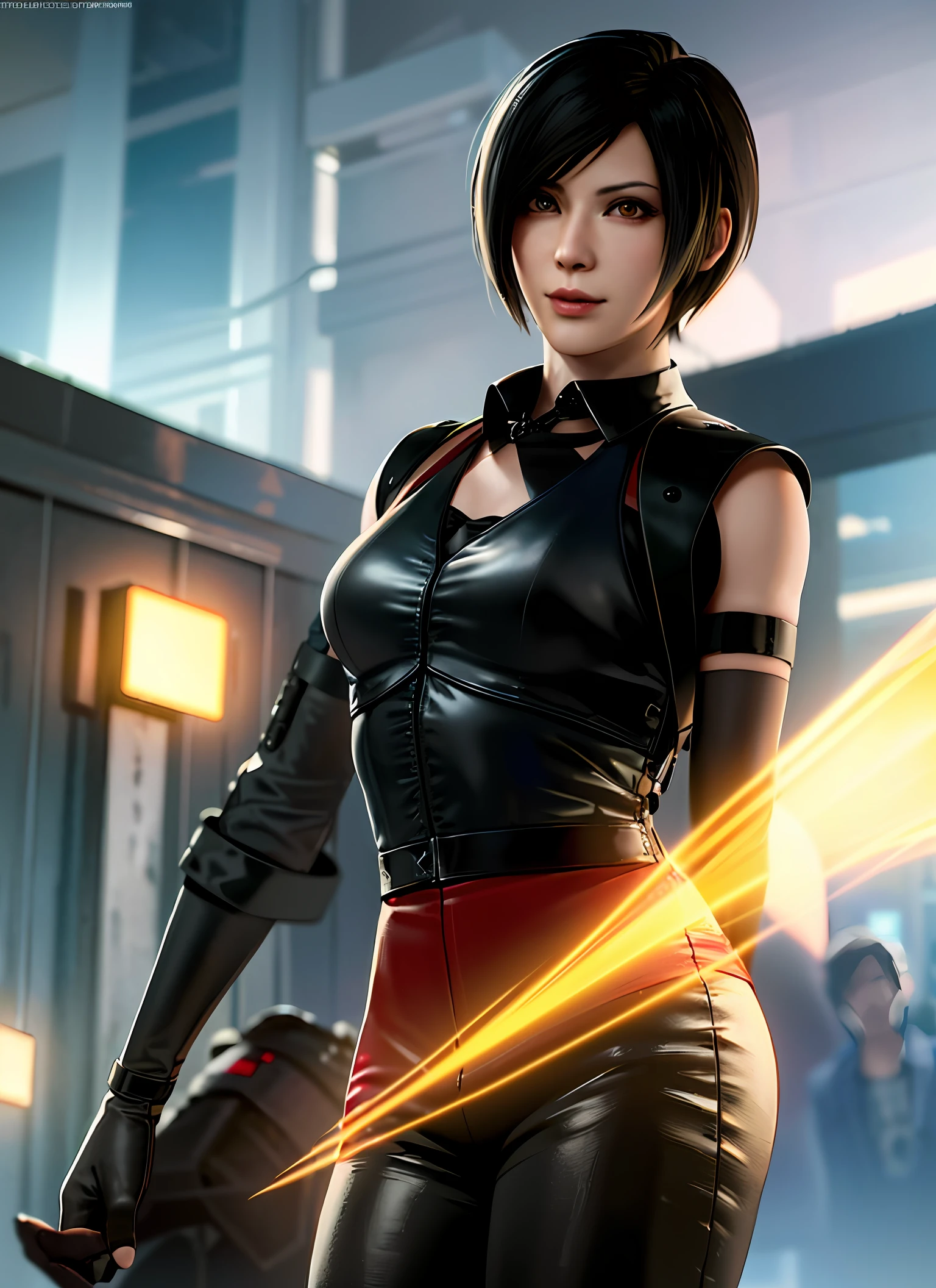 SeaArt Robot
Txt2Img
04:13:19
(8k, best quality, masterpiece:1.2), (realistic, photo-realistic:1.37), ultra-detailed, 1 girl, Ada wong, cute, solo, (Ada Wong), (small breasts),(beautiful detailed eyes), (smile:1.2), (mouth closed), dance, neon lights, cityscape, depth of field, intense dark shadows, sharp focus, Final Fantasy VII, re4 Remake, dating, (flushed nose), black hair, black pants, black thighs, red dress, black overcoat, neckline, back of body, lips, face Ada wong, realistic, front, short hair, ((brown_eyes)), yellow flowers, (night: 1.3), intricate, bokeh, cinematic lighting, photon mapping, radiosity, physical rendering, (Tetsuya Nomura style)