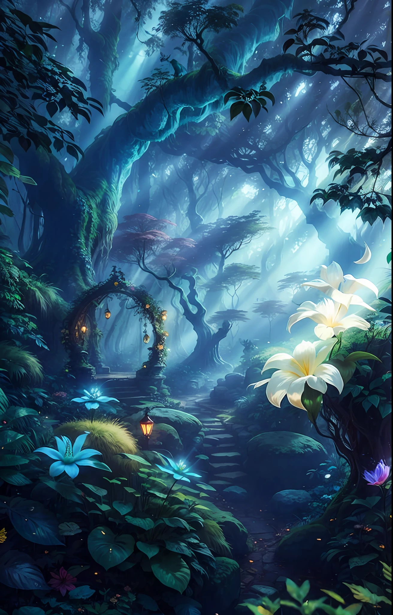 Enveloped in mysterious fog and warm sunshine, the enchanting Elven Forest, teeming with vibrant flora and fauna, is an invitation to explore hidden wonders.