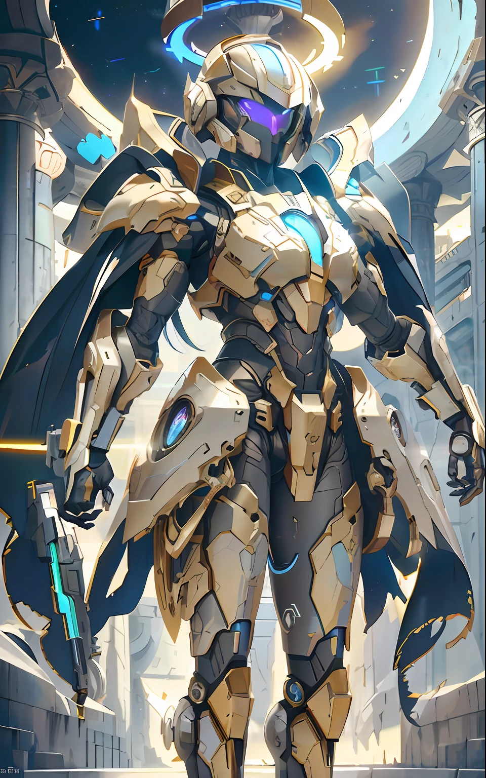 masterpiece, best quality, dramatic angle, ( Holographic, Rainbow, Opal, Vibrant Colors, Colorful), (Halo, Halos, Glowing Eyes, Gradient_Eyes, Glowing Aura, Glowing Energy, Glowing Digital Markings, Glowing Cyber Markings), (professional award-winning cinematic masterpiece), best quality, Symmetrical, Futuristic, sci-fi, aerodynamic,
Armored Core, Ammo Belt, Laser, Laser weapon, sleek and slender,
floating parts, city_lights, galaxy, giant, glowing, night, night_sky, planet, sky, snow, snowing, space, star_\(sky\), starry_sky, wings, fire, darkness, ((non-humanoid robot)), weapon, gun, cannon, military, mechanical parts, (Cyberpunk:1.3), (Luminescent particle:1.5), ,high saturation,low brightness,
Crystal Metal, neon panels,
black metal, red metal, with blue metal metallic accents