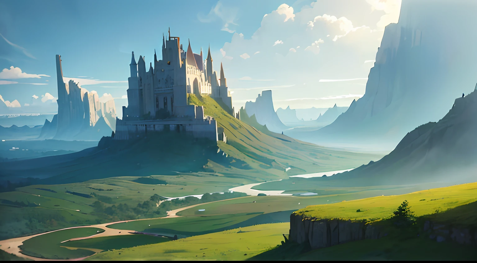 ((Best quality)), ((masterpiece)), (detailed). Camera angle: Wide-angle panoramic shot.
Prepare to be captivated by an extraordinary concept art that transports you to a breathtaking world teeming with wonder and imagination. This stunning piece showcases a sprawling landscape filled with intricate details and awe-inspiring elements.
At the forefront of the composition, towering mountains loom majestically, their peaks kissed by wisps of ethereal clouds. The play of light and shadow accentuates the rugged terrain, giving it a sense of grandeur and mystery. Cascading waterfalls cascade down the slopes, their crystalline streams flowing into a serene river that meanders through the valley.
As your gaze wanders, you discover fantastical creatures roaming the scene. Graceful winged beings soar through the skies, their colorful feathers glimmering in the sunlight. Mythical creatures, both majestic and fearsome, inhabit the land, adding an element of intrigue and enchantment to the concept art.
The attention to detail in this masterpiece is astounding. From the intricate textures of the flora to the subtle nuances in the creature designs, every element has been meticulously crafted. The vibrant colors, from lush greens to vivid blues, breathe life into the scene, evoking a sense of awe and immersion.
This concept art draws inspiration from visionary artists such as HR Giger and Jules Verne, combining their unique styles to create a visually stunning and cohesive world. It sparks the imagination, inviting viewers to embark on epic adventures and explore the depths of this remarkable realm.
Immerse yourself in this visual masterpiece, where imagination knows no bounds, and let it transport you to a world where the extraordinary becomes reality.