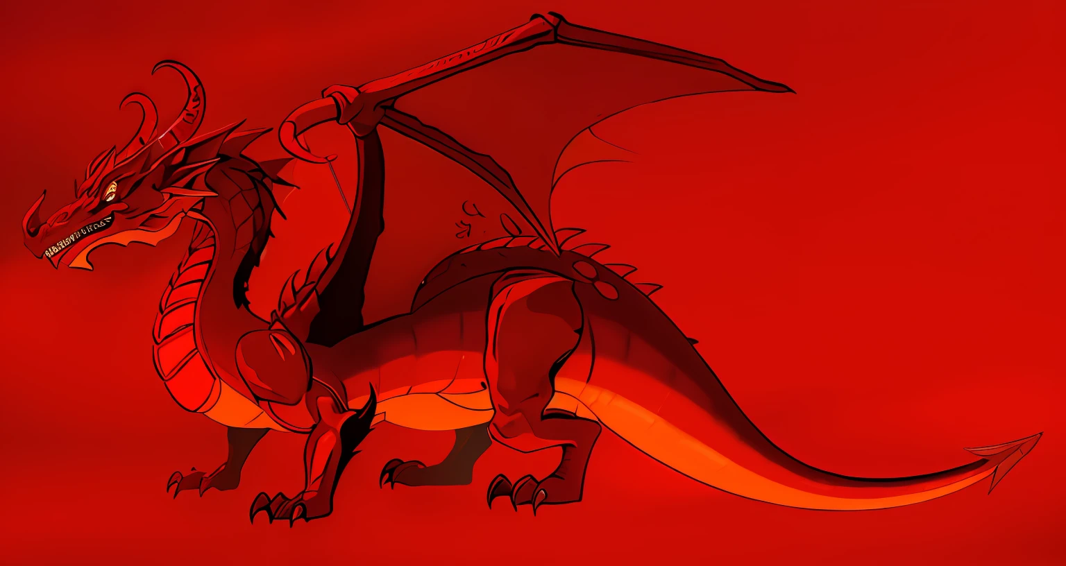 Red dragon with a long tail and a big tail, dragon in the dragon's nest, red dragon, red dragon, drasaurus, whole body dragon concept, stern, austere design, but as an anthropomorphic dragon, a scarred dragon