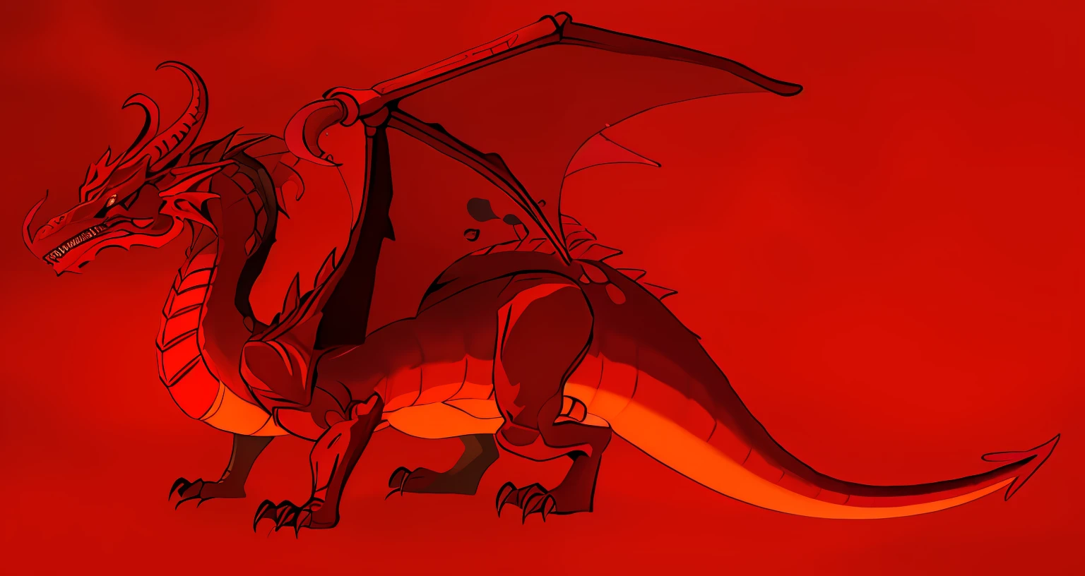 Red dragon with a long tail and a big tail, dragon in the dragon's nest, red dragon, red dragon, drasaurus, whole body dragon concept, stern, austere design, but as an anthropomorphic dragon, a scarred dragon
