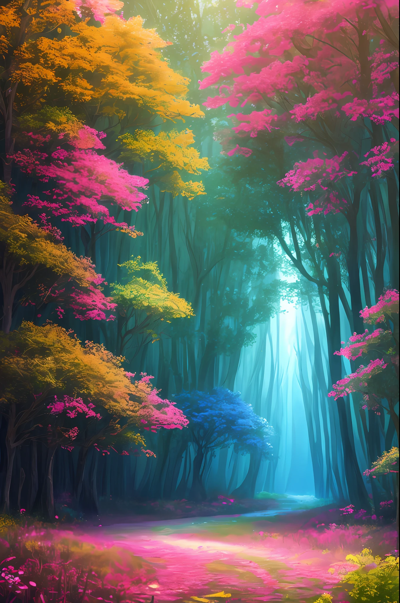 masterpiece, best quality, high quality,extremely detailed CG unity 8k wallpaper, An enchanting and dreamy scene of a fantasy forest, with towering trees, glowing mushrooms, and hidden fairy glens, creating a sense of mystique and enchantment, artstation, digital illustration, intricate, trending, pastel colors, oil paiting, award winning photography, Bokeh, Depth of Field, HDR, bloom, Chromatic Aberration ,Photorealistic,extremely detailed, trending on artstation, trending on CGsociety, Intricate, High Detail, dramatic, art by midjourney