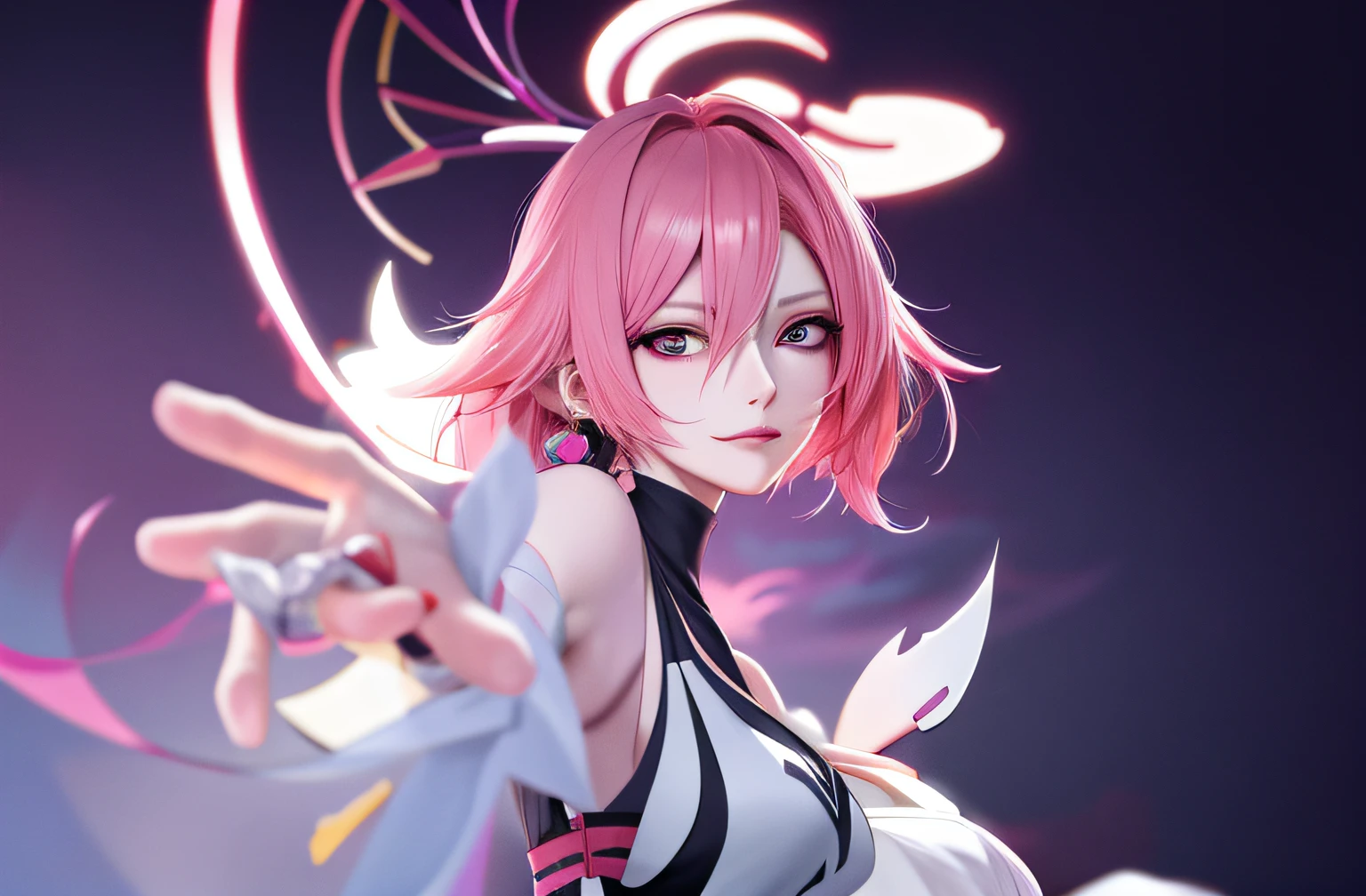 there is a woman with pink hair holding a pair of scissors, artwork in the style of guweiz, made with anime painter studio, inspired by Yanjun Cheng, guweiz, guweiz on pixiv artstation, painted in anime painter studio, guweiz on artstation pixiv, inspired by Ross Tran, with pink hair