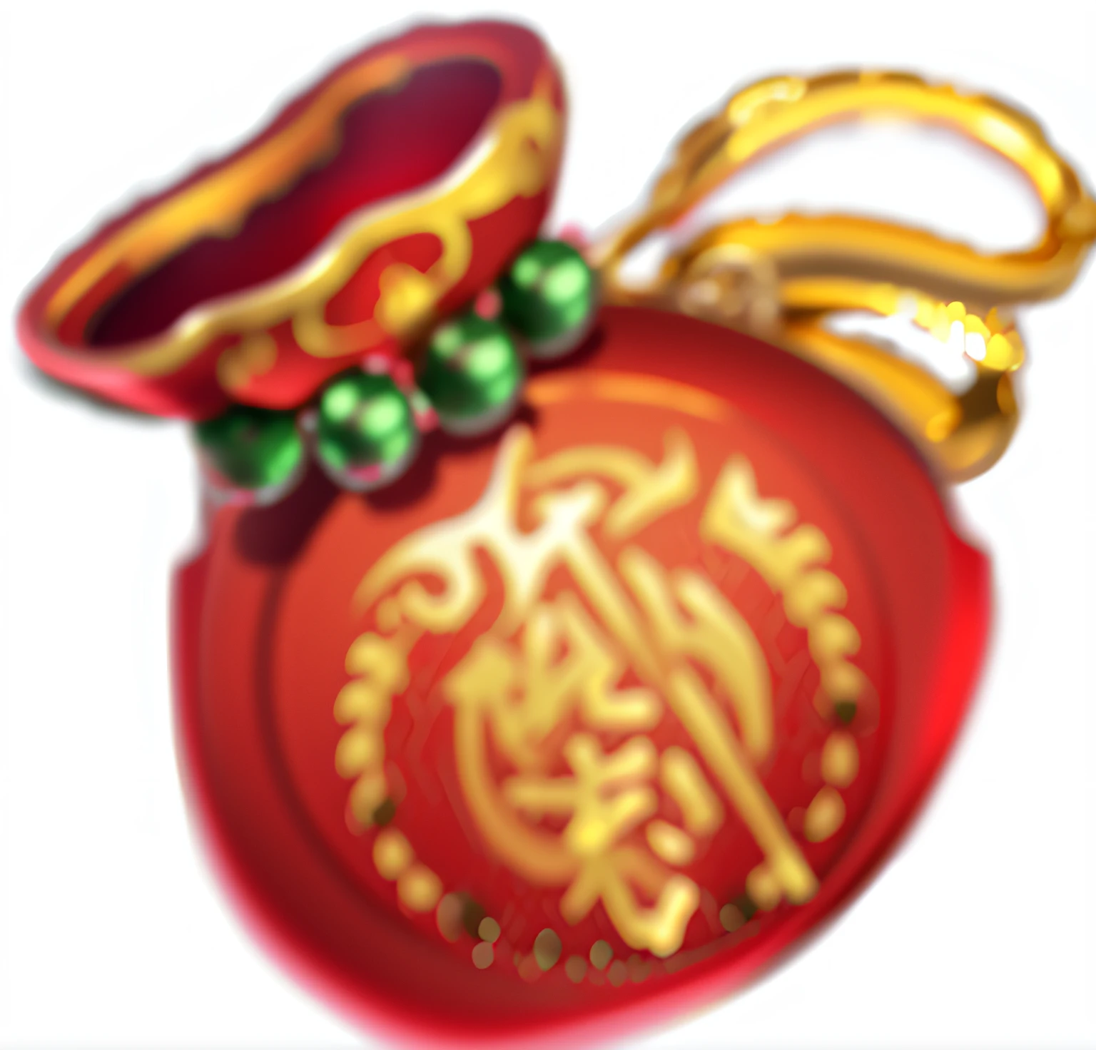 a close up of a red christmas ornament with a gold ribbon, shui mo hua, health potion, magic spell icon, 9k, 9 k, full details, shan shui, 64x64, sha xi, 20k, more details, bian lian, bao pnan, very tasty, painting of one health potion, by Wen Boren, back