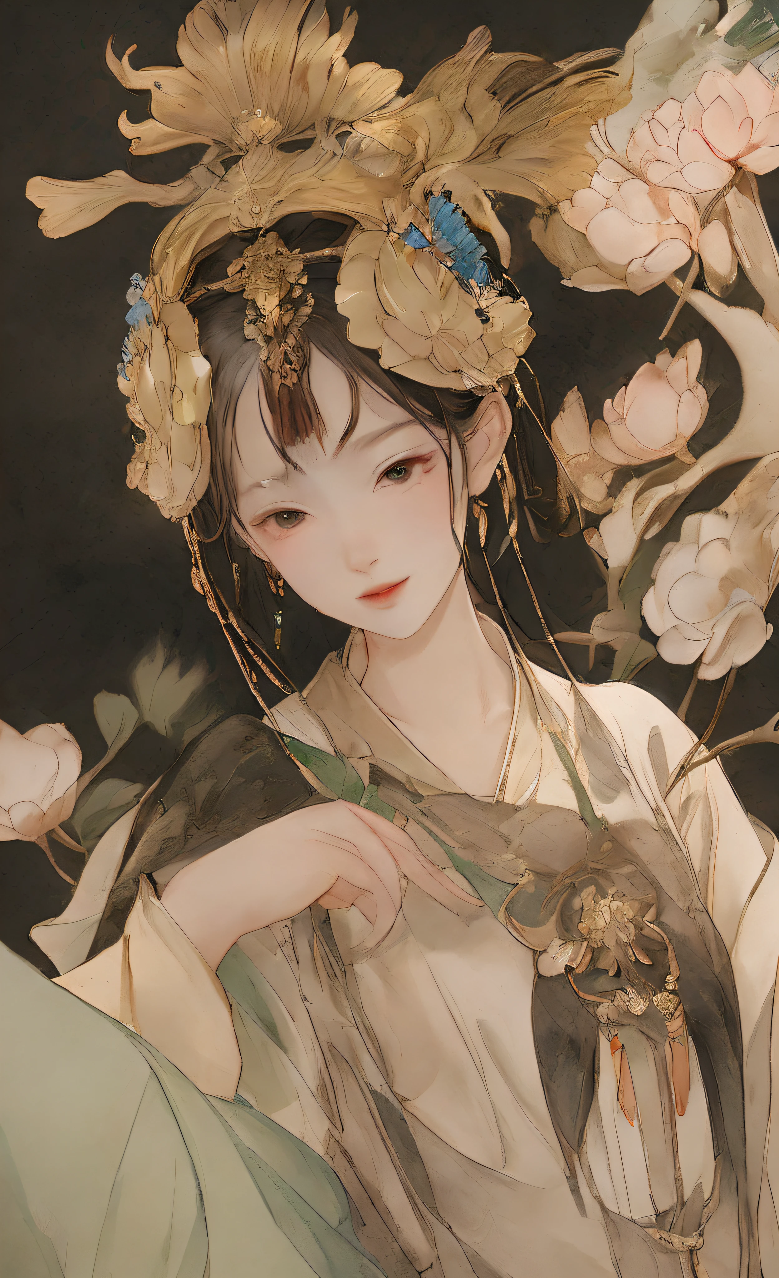 A girl, ancient Chinese costume, whole body, sunshine, clear face, clean white background, masterpiece, super detail, epic composition, ultra HD, high quality, extremely detailed, official art, uniform 8k wallpaper, super detail, 32k