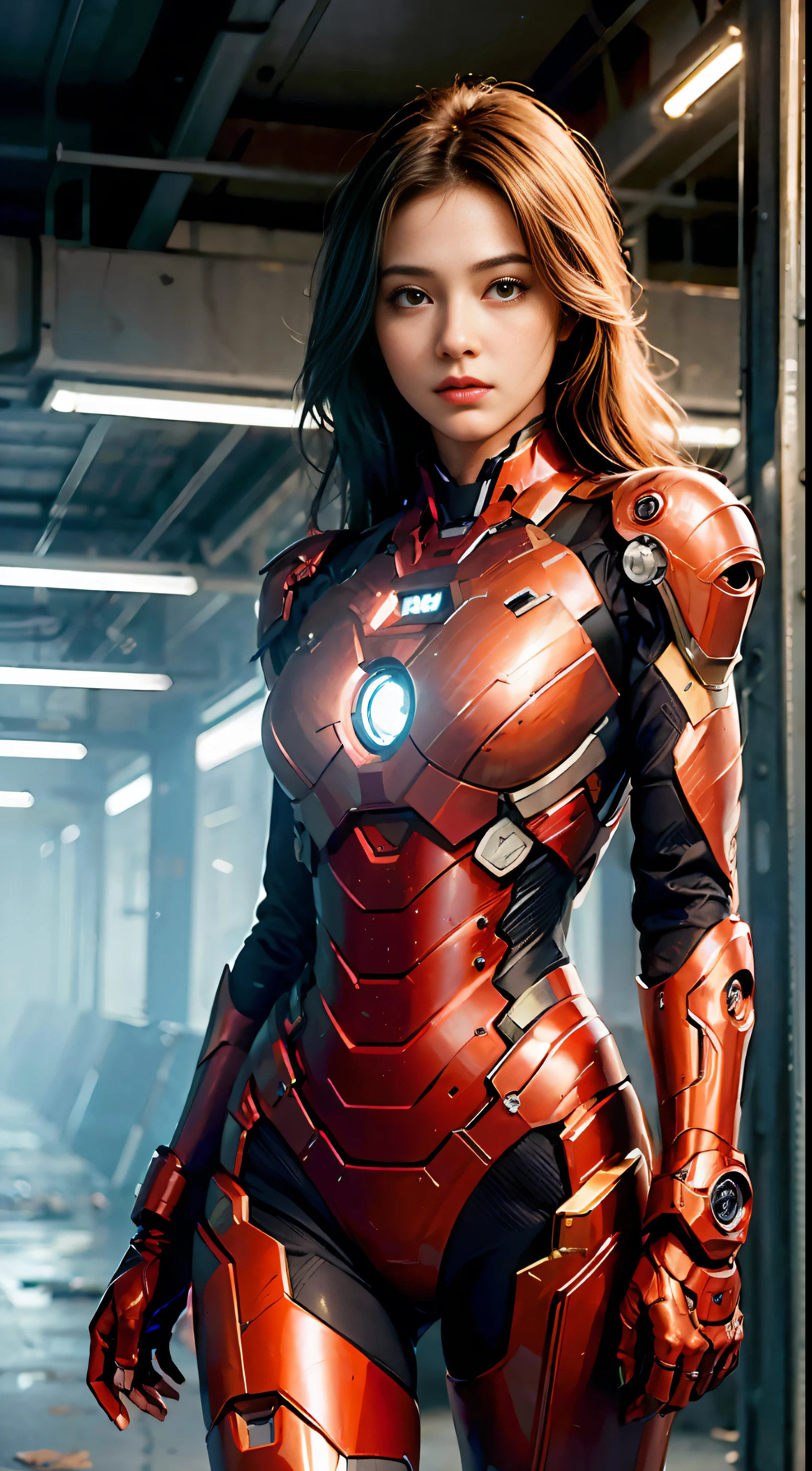 (1girl:1.3), solo,__body-parts__, official art, unity 8k wallpaper, ultra detailed, beautiful and aesthetic, beautiful, masterpiece, best quality, RAW, masterpiece, super fine photo,, best quality, super high Resolution, photorealistic, sunlight, full body portrait, stunningly beautiful,, dynamic pose, delicate face, vibrant eyes, (side view), she is wearing a futuristic Iron Man mech, red and gold, Highly detailed abandoned warehouse background, detailed face, detailed complex busy background, messy, gorgeous, milky, high detailed skin, realistic skin details, visible pores, sharp focus, volumetric fog, 8k uhd, dslr camera, High quality, film grain, fair skin, photorealism, lomography, sprawling metropolis in a futuristic dystopia, view from below, translucent