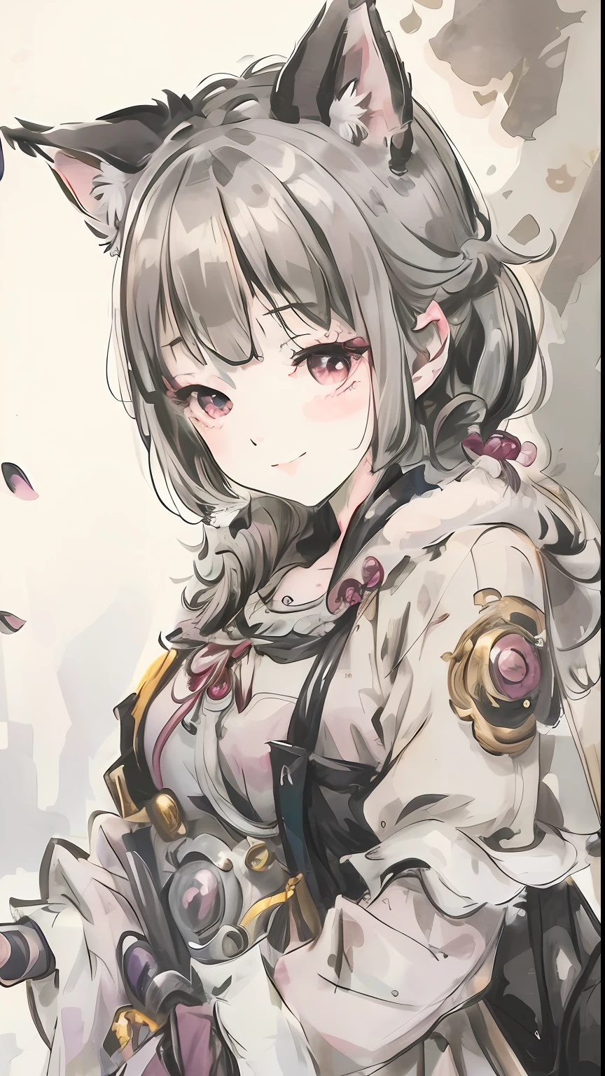 wince, longeyelashes, solid circle eyes, fake animal ears, light smile, ear blush, fang, Surrealism, drop shadow, anaglyph, stereogram, tachi-e, pov, atmospheric perspective, 8k, super detail, ccurate, best quality