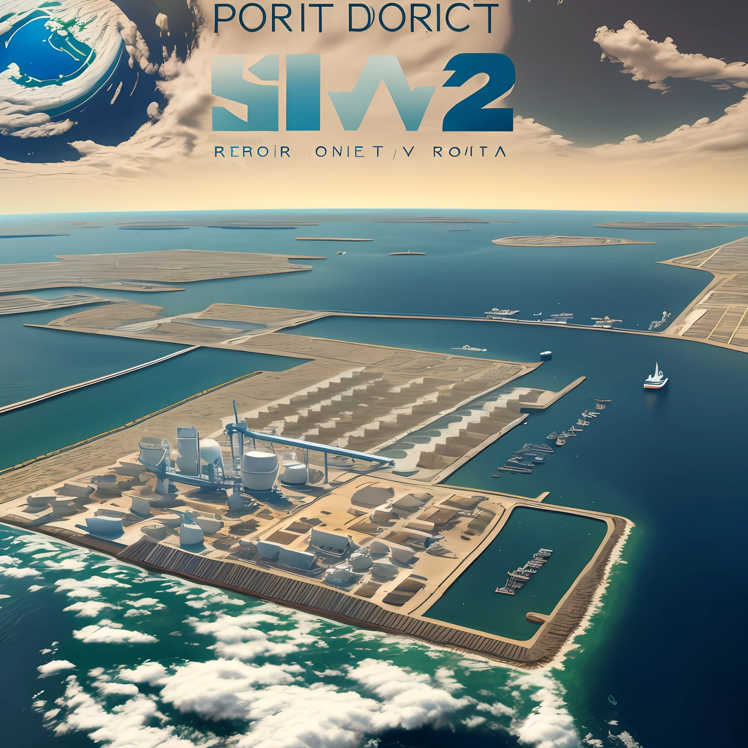 Draw a project logo for a port depth remote sensing inversion study based on multi-source satellite data --auto --s2