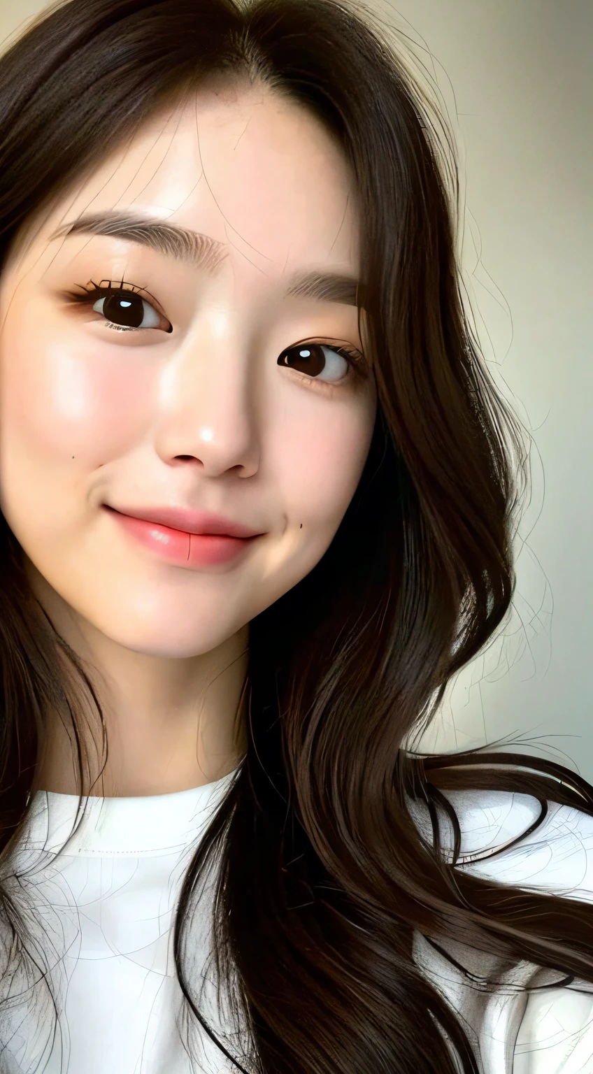 realistic photos of (1 cute Korean star) Shoulder-length hair, thin makeup, medium breasts size, slightly smile, t-shirt and sweater, in Rome, taking selfie, from above, clear facial features, 16K high resolution, sharp and realistic details.