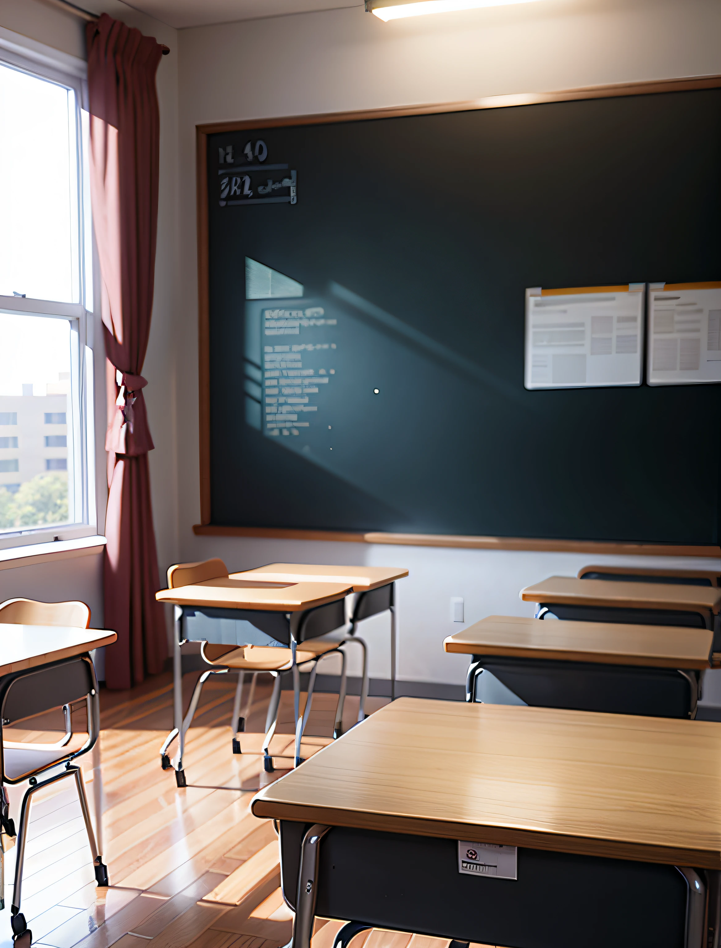 classroom, On the desk, Lots of learning materials, textbook, School supplies