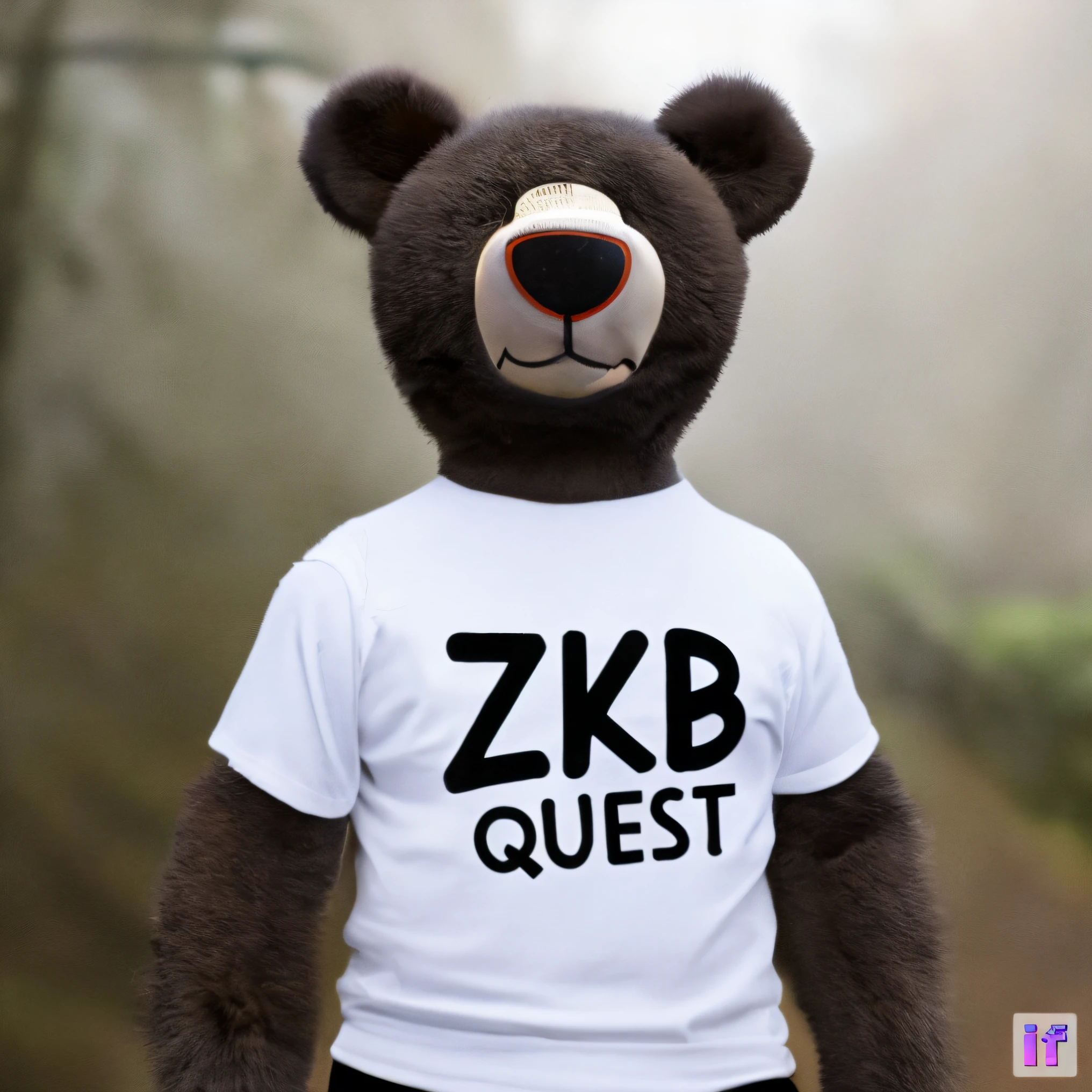 there is a large brown teddy bear wearing a white shirt, profile picture 1024px, z, 2 k, 2k, commission of freddy fazbear, tkmiz, freddy fazbear, banjo kazooie, inspired by Zhu Da, y2k!!!!!!, daz, quartz, y2k, y 2 k, detailed image