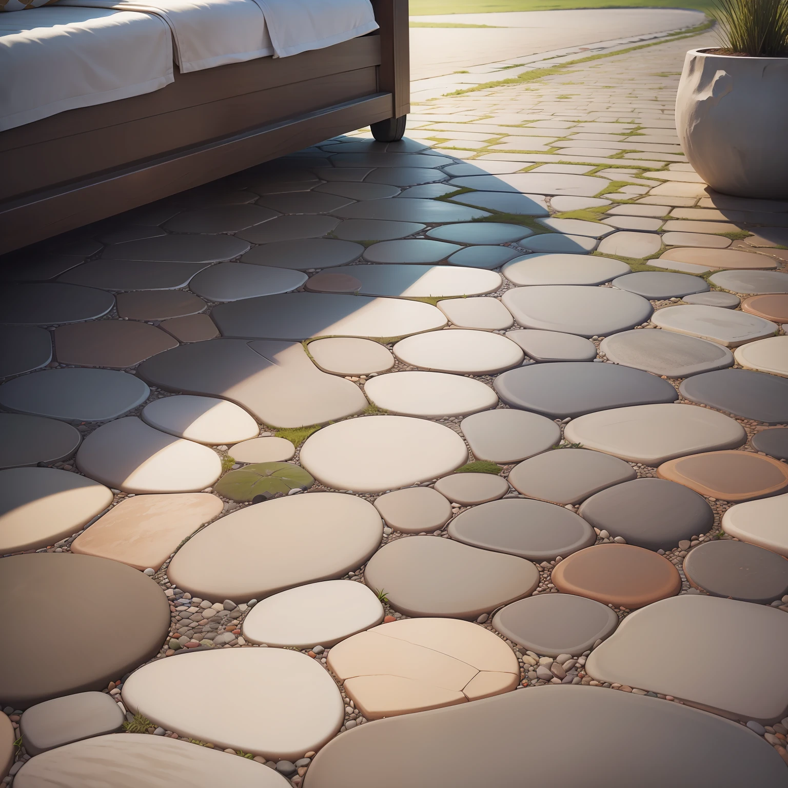 Irregular cobblestone floor facing the ground --auto --s2