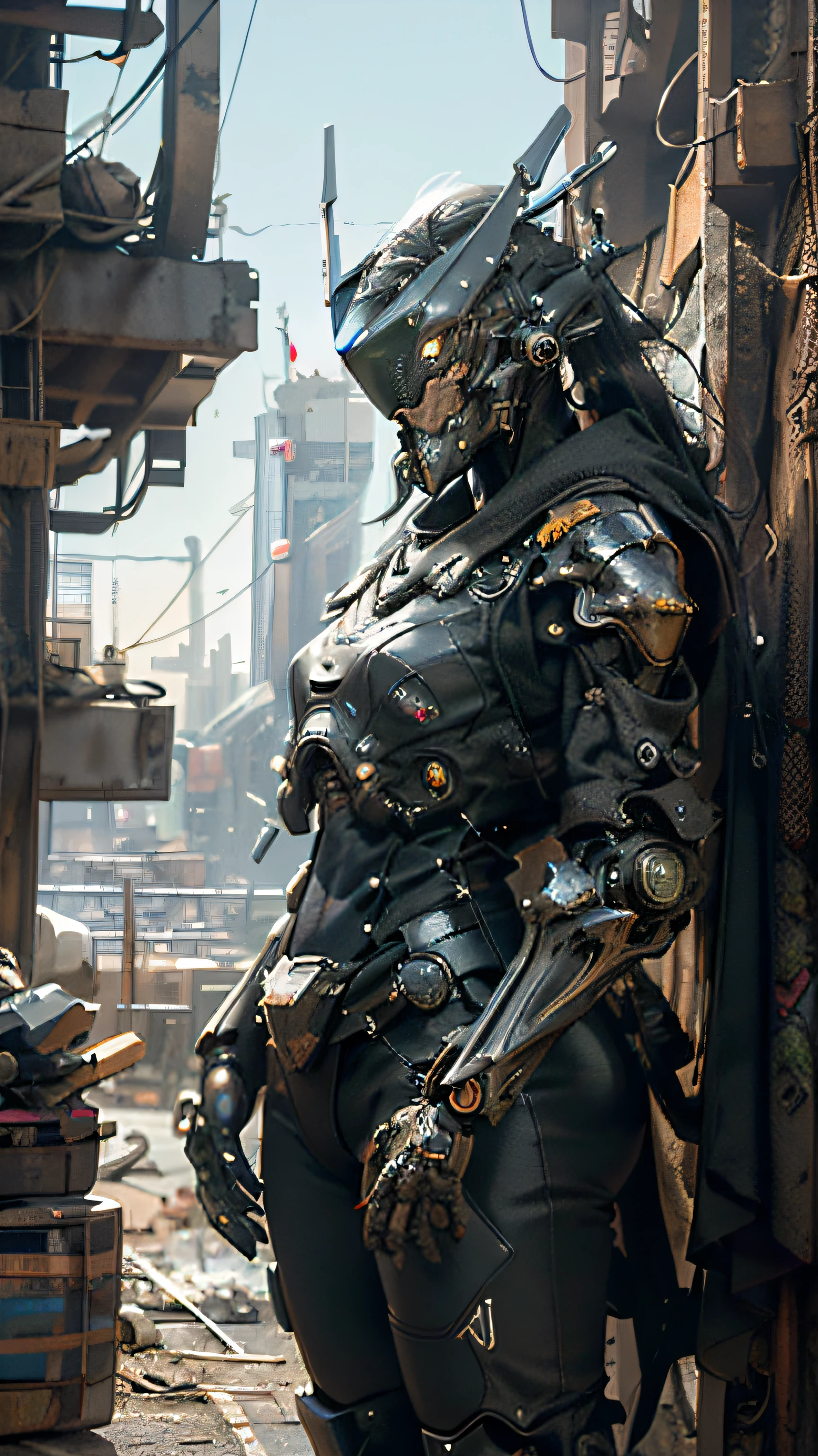 (best quality)), ((masterpiece)), ((realistic)), (detailed), (realistic:1.5), a futuristic girl, (thick body), lights on armor, cybernetic headdress, looking at the audience, dynamic pose, post-apocalyptic, destroyed city background, buildings on fire, science fiction, HDR, ray tracing, nvidia rtx, super resolution, unreal 5, subsurface scattering, PBR texture, post-processing, anisotropic filtering, depth of field, maximum sharpness and sharpness, Rule of Thirds, 8K Primordial, (Glow Particle: 1.4), (Very Detailed CG, Unity 8K Wallpaper, 3D, Cinematic Lighting, Lens Glow), Reflection, Sharp Focus, Cyberpunk Art, Cyberpunk Architecture, Portrait of Futuristic Robot, Futuristic Armor with Futuristic Equipment and Helmet, Cyber Armor, Cyber Armor, Robotpunk Futurist Geometry, Cool Mecha Style, Cyber Set, Fractal Cyborg Ninja Background