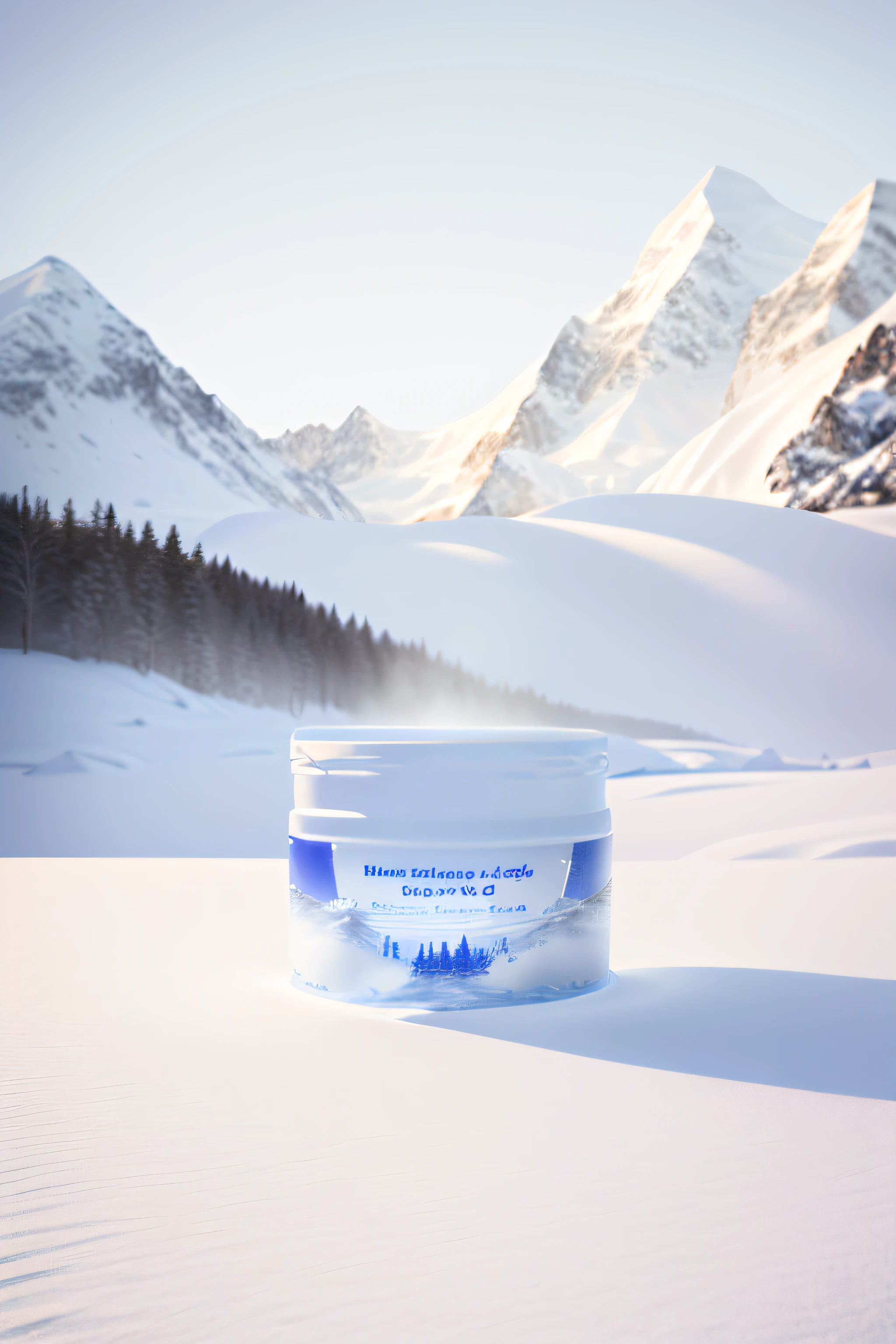 product promotional image, masterpiece, snow environment, beautiful snow scene, photography award-winning, winter scene fantasy, snow mountain background, snow landscape background, snow mountain landscape, winter concept art, alps, clean, low saturation, snowy winter scene, render in blender, beautiful pine landscape, winter scene, snow scene, snow scene