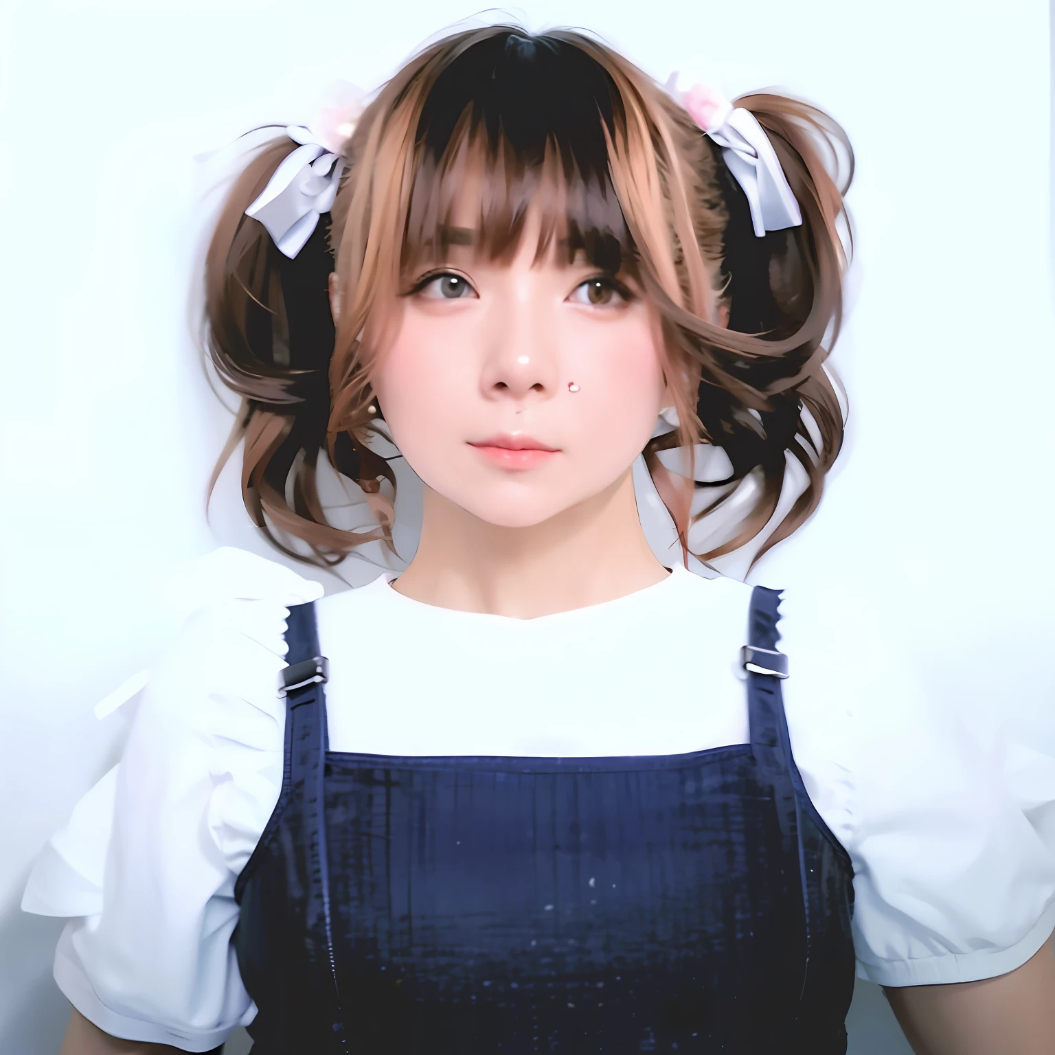 Woman wearing a loli face Sarah outfit with L cup bust