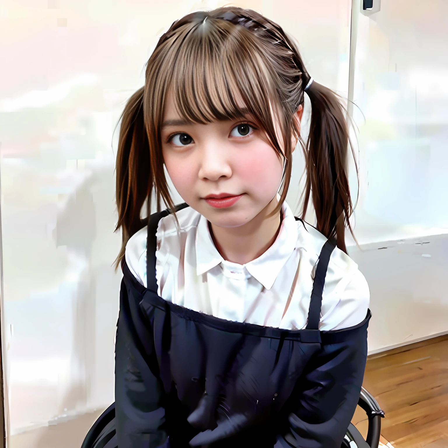 A young lady with L-cup breasts and a good loli face style