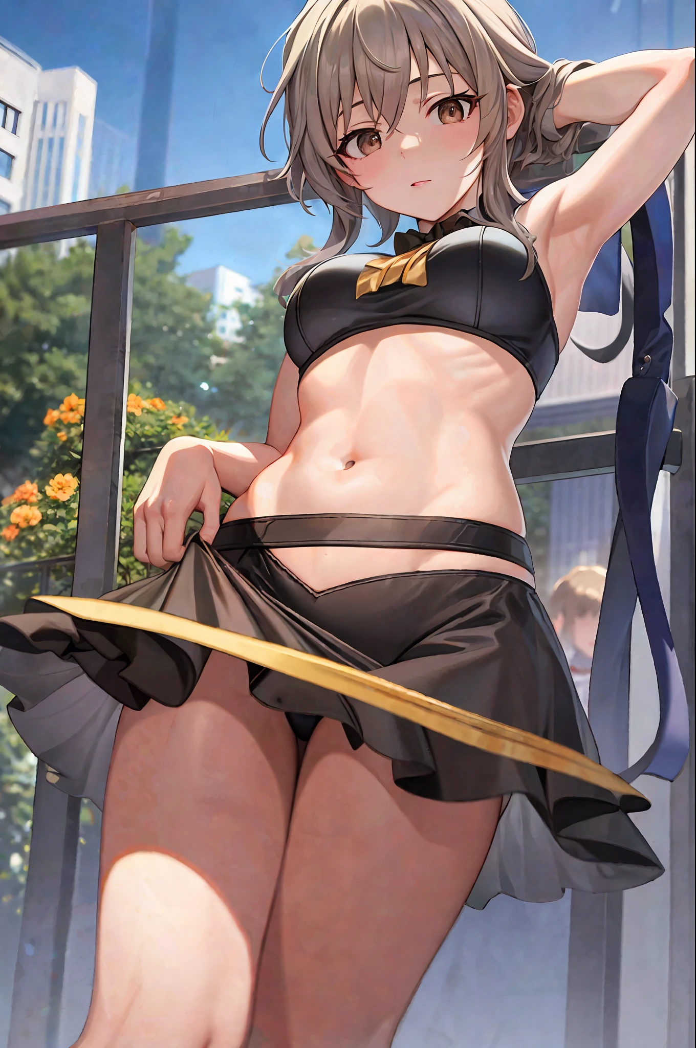 Anastasia from The Idolmaster Cinderella Girls, uniform, navel and abs