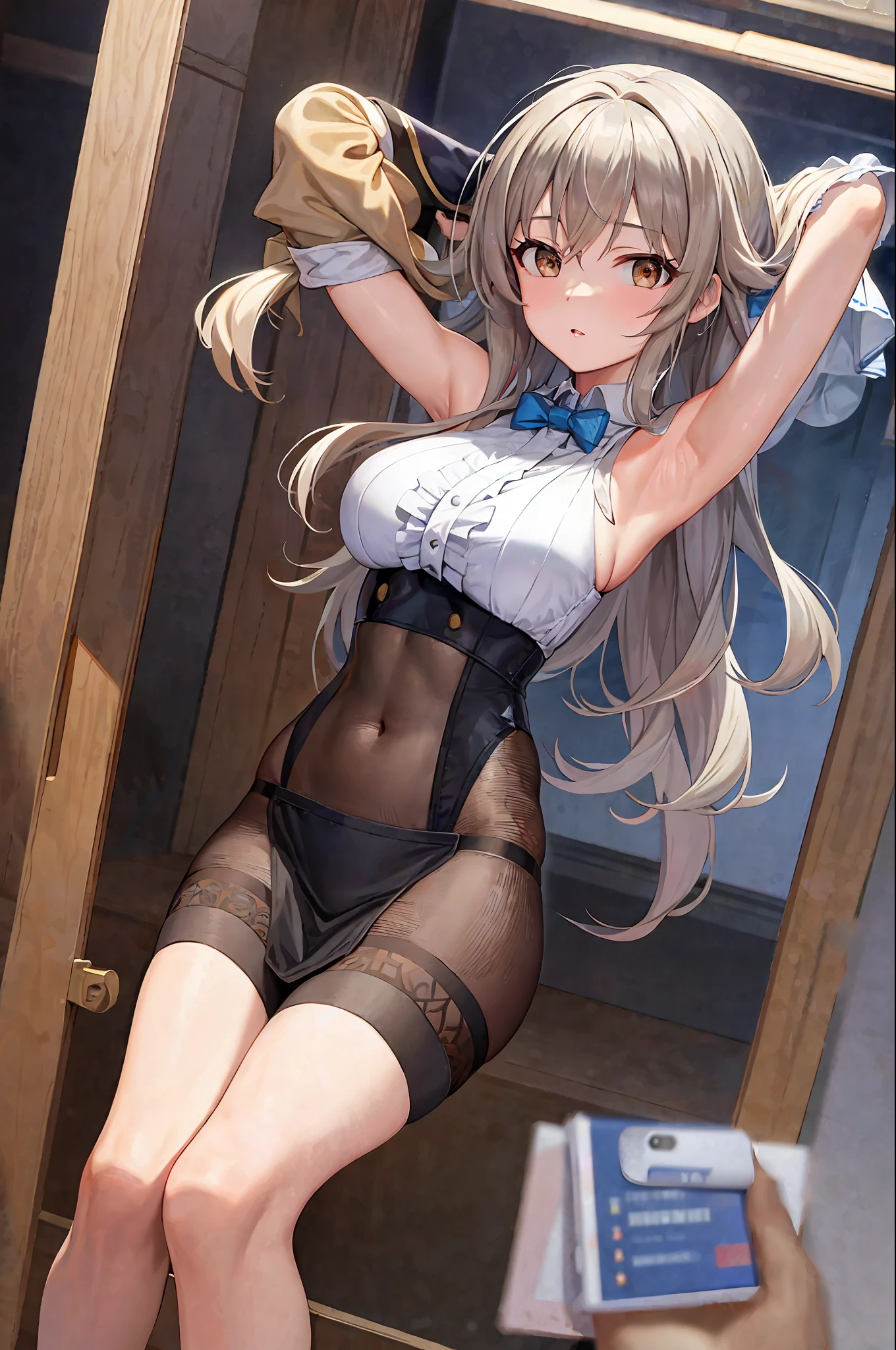 Anastasia from The Idolmaster Cinderella Girls, uniform, navel and abs