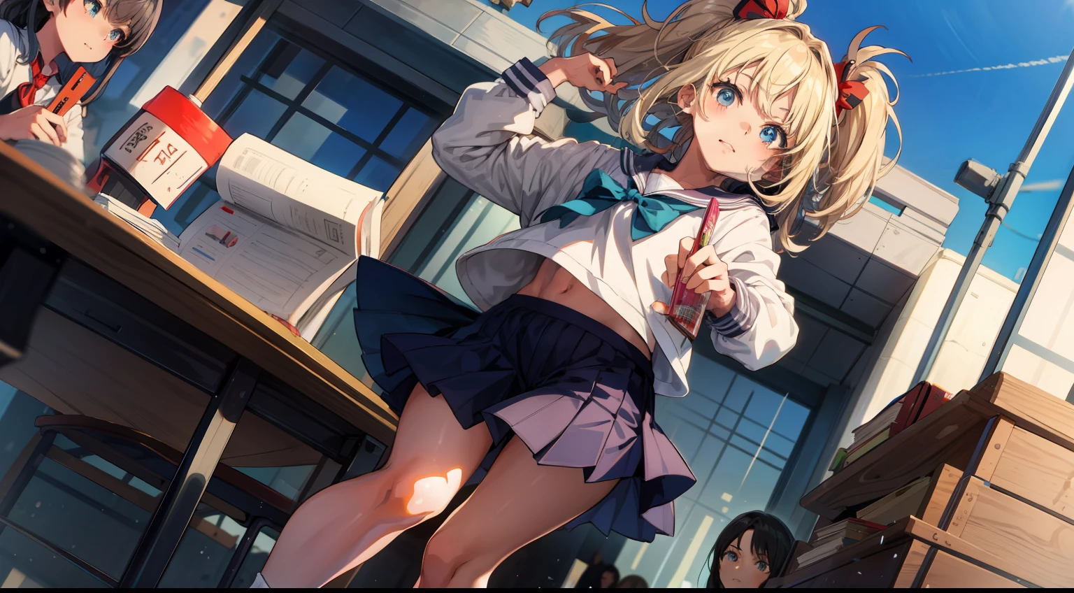 (best quality:1.4), anime, A girl in school festival
