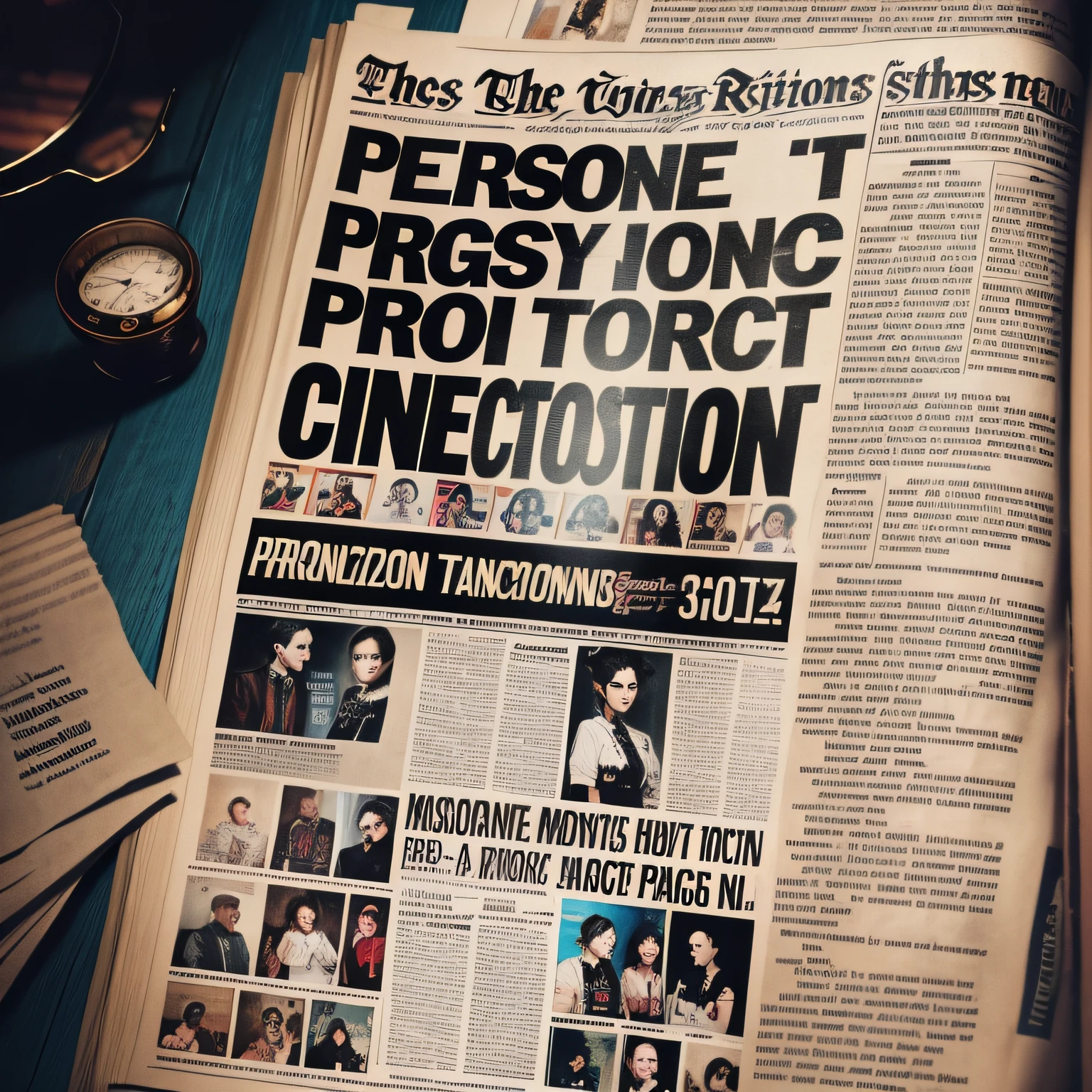 Punk style (a newspaper with the words "Personal Rights Protection Convention" on it), (Masterpieces, masterpieces: 1.5)