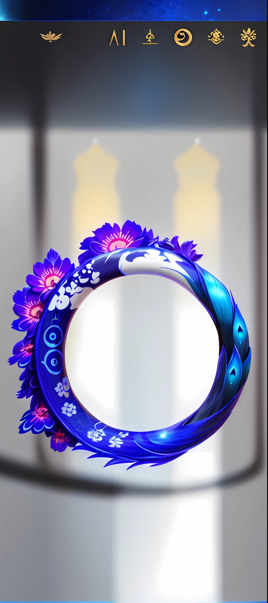 Onmyoji, Onmyoji Detailed Art, Immortal Fantasy, Game Graphics, Popular in CGSTATION, Summer Festival Night, Golden, Ultimate Picture Quality, Delicate, Prosperous, Peacock Tail on the Left, Flowers on the Top