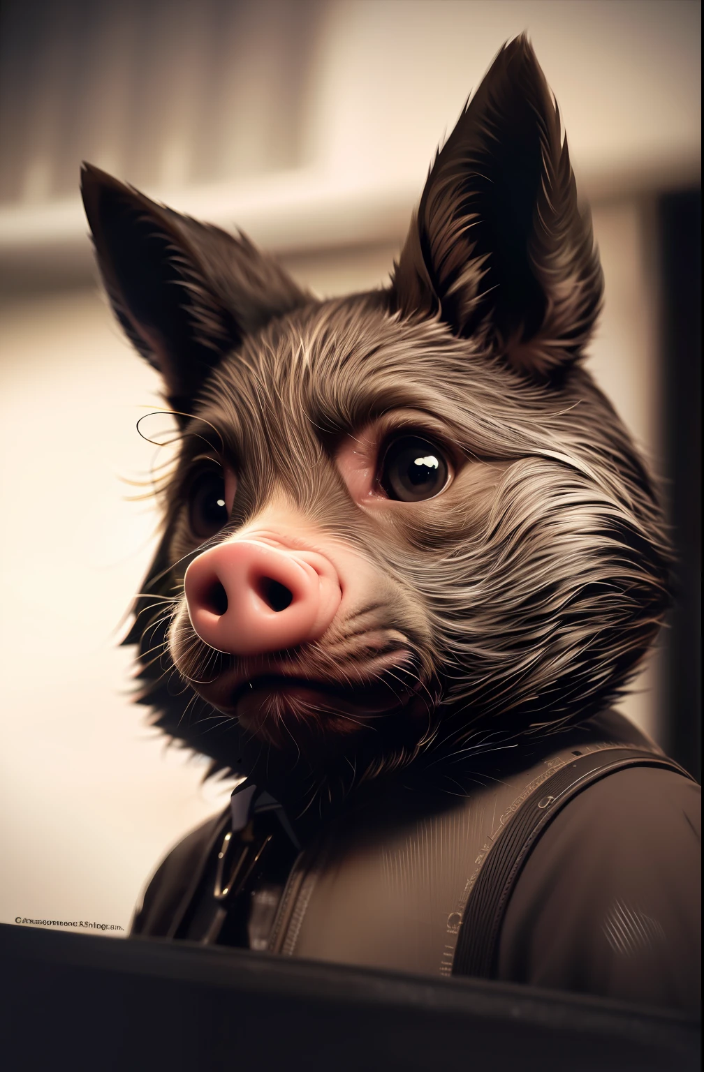 pig, loneliness, subway, detail, hair, moe, crazy eyes, glaring, fox ears, frustration, panic, surrealism, verism, chiaroscuro, ray tracing, film grain, fujifilm, depth of field, frame, letterbox, wide angle, close up, f/1.8, fujifilm, ultra wide angle, uhd, textured skin, super detail, 4K