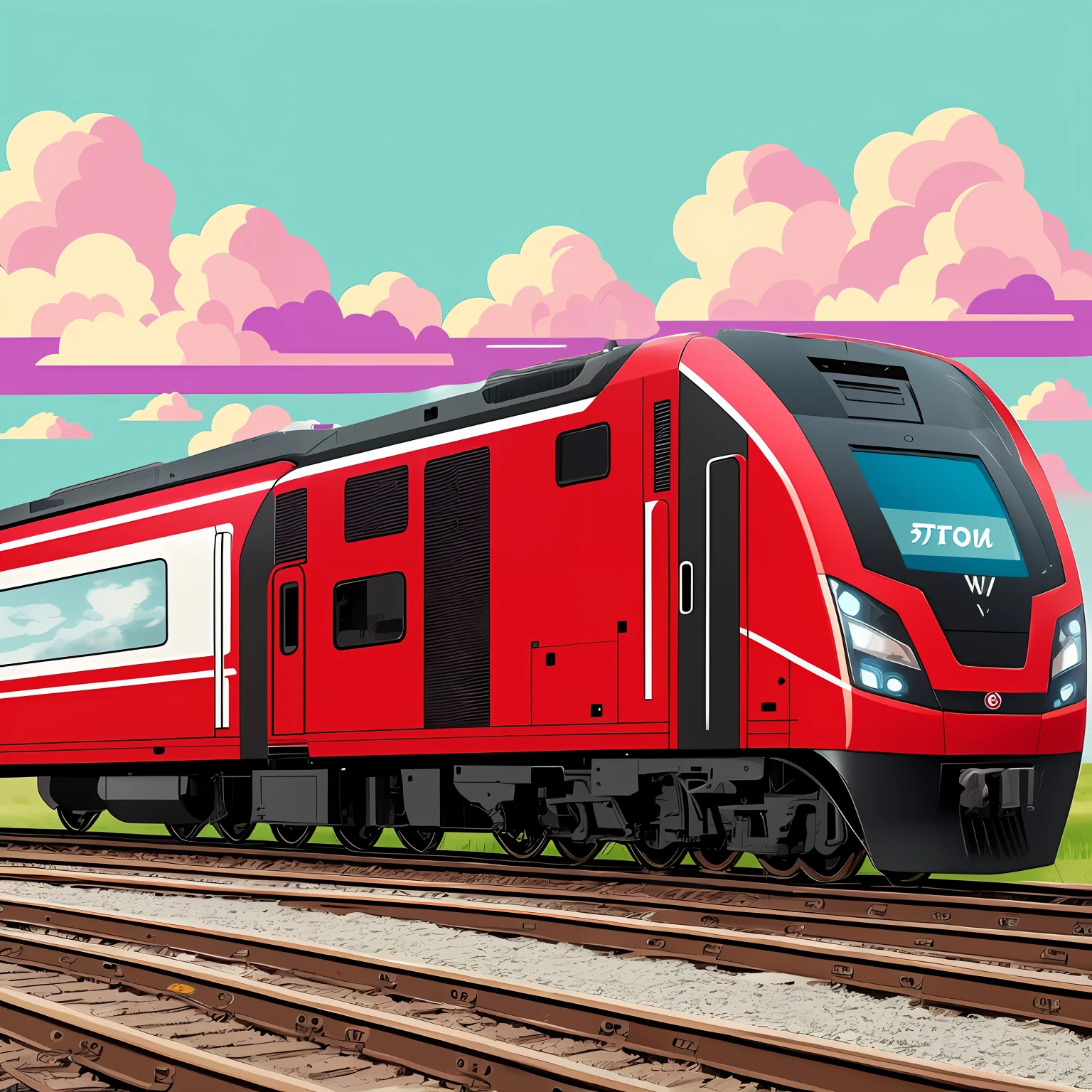 beautiful clouds, flat illustration