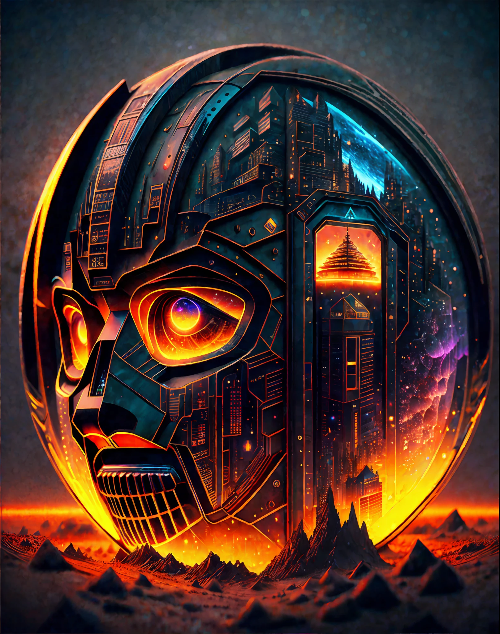 post apocalypse world layered transparency of human head inside with buterflyes only in the brain hybrid, beautiful detailed intricate insanely detailed octane render trending on artstation, 8 k artistic photography, photorealistic, centered, symmetry, painted, intricate, volumetric lighting, beautiful, rich deep colors masterpiece, sharp focus, ultra detailed, in the style of dan mumford and marc simonetti, astrophotography 35mm a4, neon ambiance, abstract black oil, gear mecha, detailed acrylic, grunge, intricate complexity, rendered in unreal engine, photorealistic