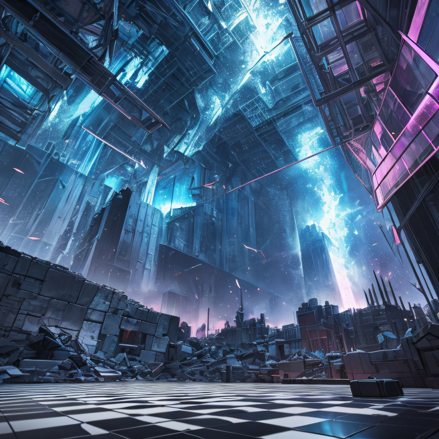 A Night Knight Jump (Broken Glass: 1.5) 3D, HDR (Top View) Photo Realism, Floating in Mid-Air, Huge (Chessboard: 1.3), Dome, Magic, Ominous, Gorgeous, Masterpiece, (Very Detailed), Best Quality, Very Detailed, UHD 8k, Octane Rendering, Ray Tracing, Award Winning Photography, Realism, Stunning Environments, Art Station Trends, Trends on CGsociety, Complex Environments, High Detail, Dramatic, Pastel Colors, Darkness, Dramatic light, art by Greg Rutsowski and Moebius and Antoine Muya, (Broken Glass: 1.3), (Grit: 1.3), (Attenuation: 1.3), (Dirt: 1.3), (Darkness: 1.3) (Neglect: 1.2) --auto --s2