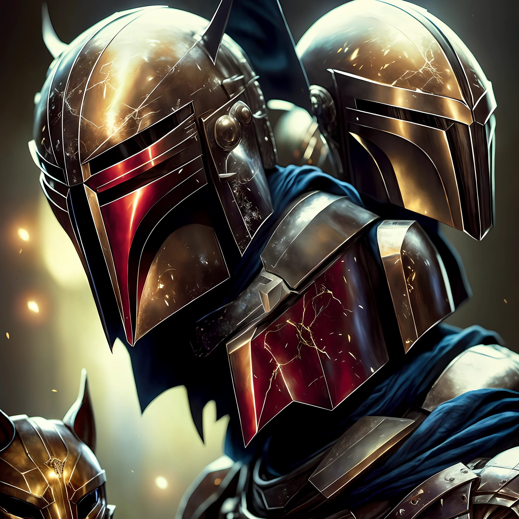 (realistic: 1.3), poster, intricate details, painting \(artwork\), ((masterpiece,best quality)), ((cinematic light)), cat,hybrid,hyperrealistic, scary, dark fantasy\(style\), detailed armor, detailed helmet, detailed mandalorian