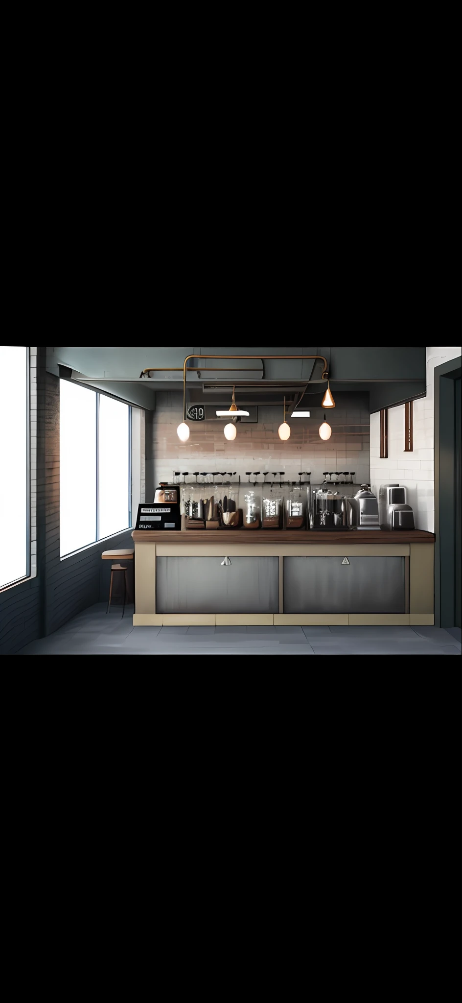 Vintage industrial style coffee shop