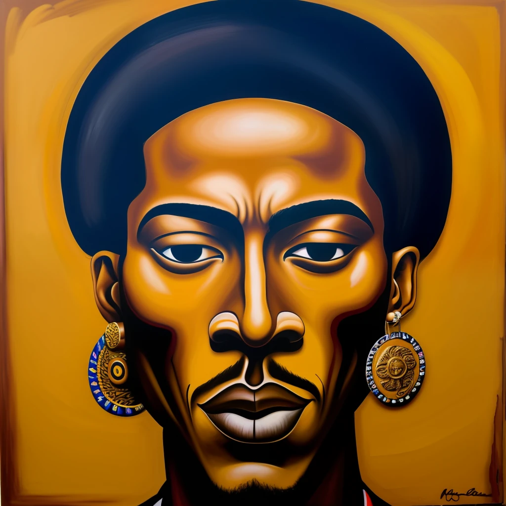 painting of a man with a paintbrush and a knife in his mouth, inspired by Antonio Donghi, inspired by Mati Klarwein, by Chinwe Chukwuogo-Roy, portrait of a starving ai artist, winning artwork, portrait of circus artist, norman mingo painting, by Michel Kikoine, anton, inspired by Francis Picabia