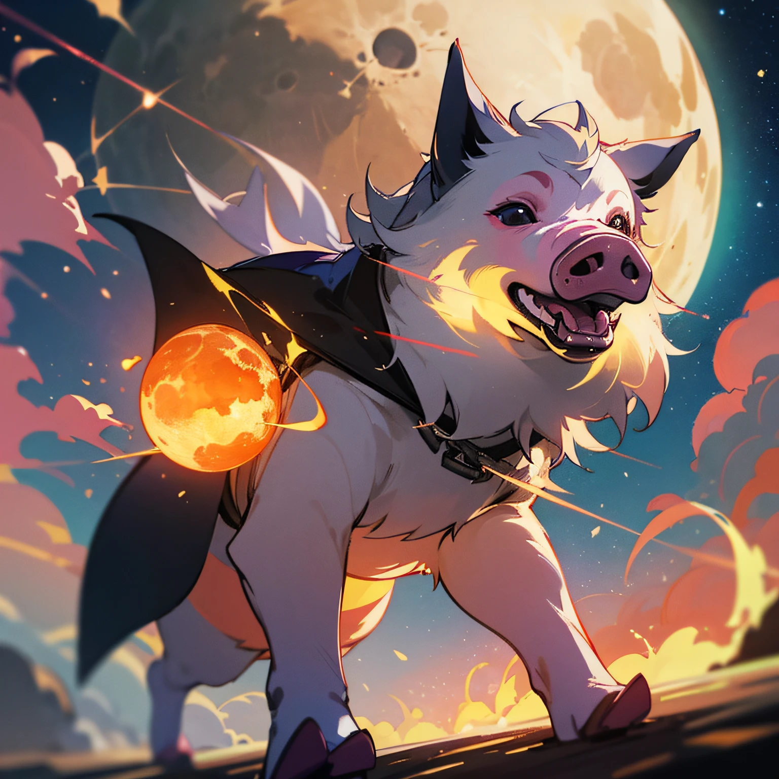 /imagine prompt: watercolor of A pig running on the moon, with a fireball in the background ,pig::10, low angle::6, running::4, moon::9, rule of thirds composition, tilt-shift, Quixel Megascans Render::15, Dramatic light::14, outer space view::11, Dramatic::16, 8K Resolution::10, Gothic cathedral, fIm photography::10, Panoramic Photography --seed 485255 --s 100 --q 2 --c 3 --v 5.1 --auto --s2