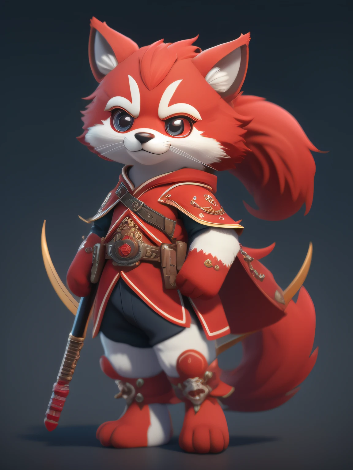 Red mascot, with eight uprising cultural characteristics Jiangxi City IP With unique creativity and design, Unreal V is in line with the characteristics of the times Cute image, great affinity Unreal Engine 5 Cute little animals Furry UHD Unreal V