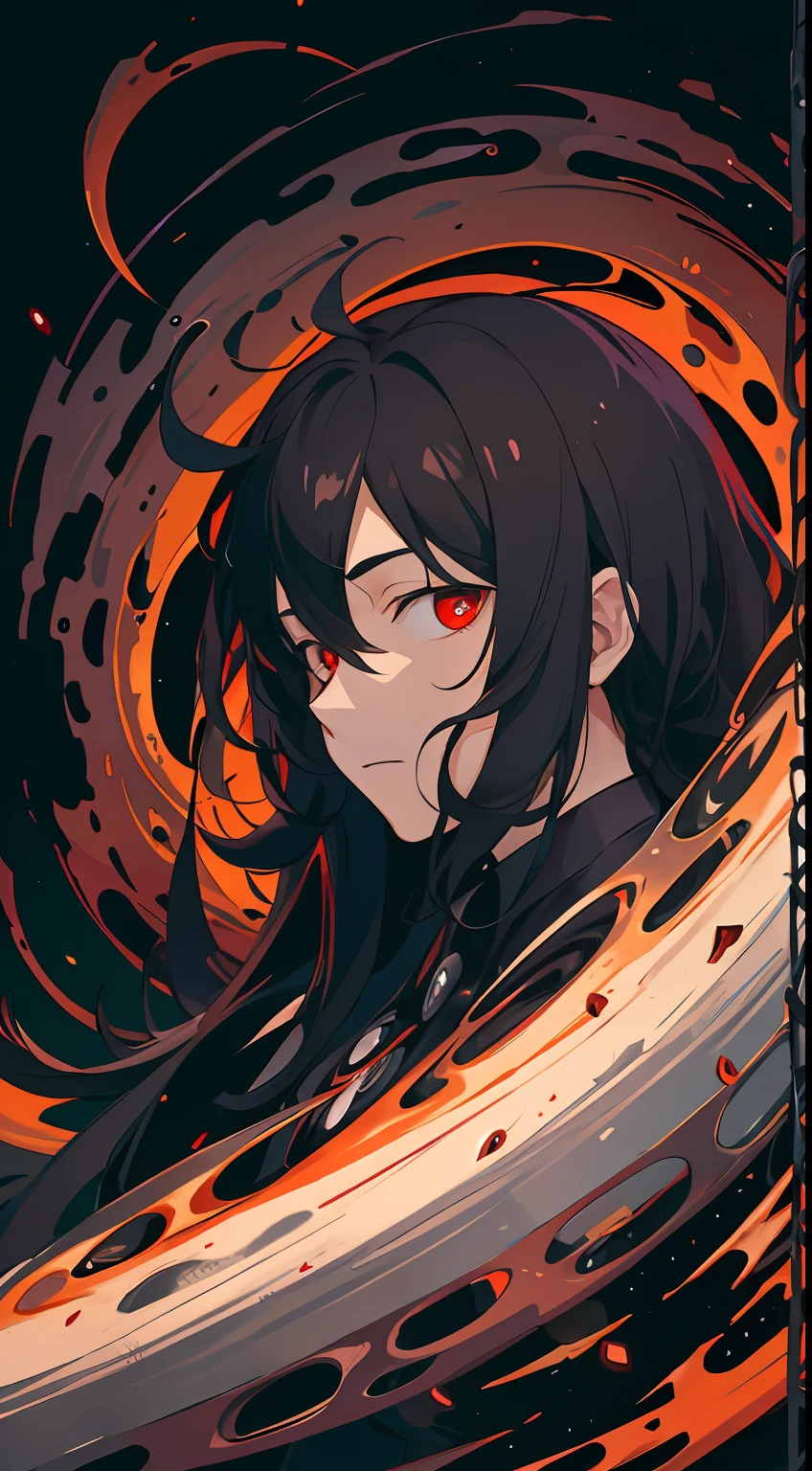 This is a guy who can't even see his face, just a black shadow, with a pair of giant red eyes, surrounded by something that looks like tentacles. Mysterious and great.