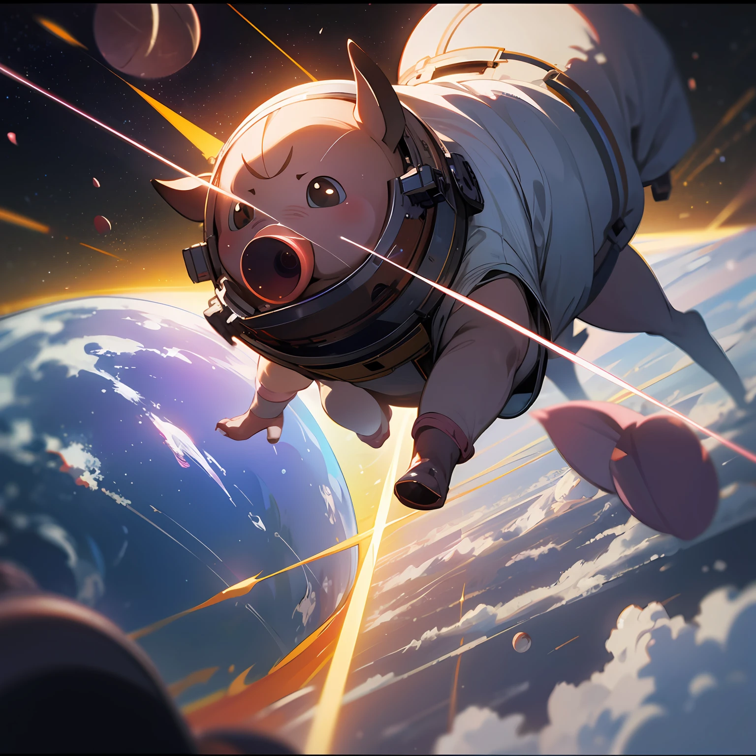 /imagine prompt: oil painting of A pig running on the moon, background Earth exploding ,pig::10, low angle::6, running::4, Earth explosion::9, diagonal composition, tilt-shift, Maxon Cinema 4D::15, Dramatic light::14, beautiful lighting::11, Dramatic::16, 8K Resolution::10, Space station, fIm photography::10, Color Photography --seed 485255 --s 100 --q 2 --c 3 --v 5.1 --auto --s2