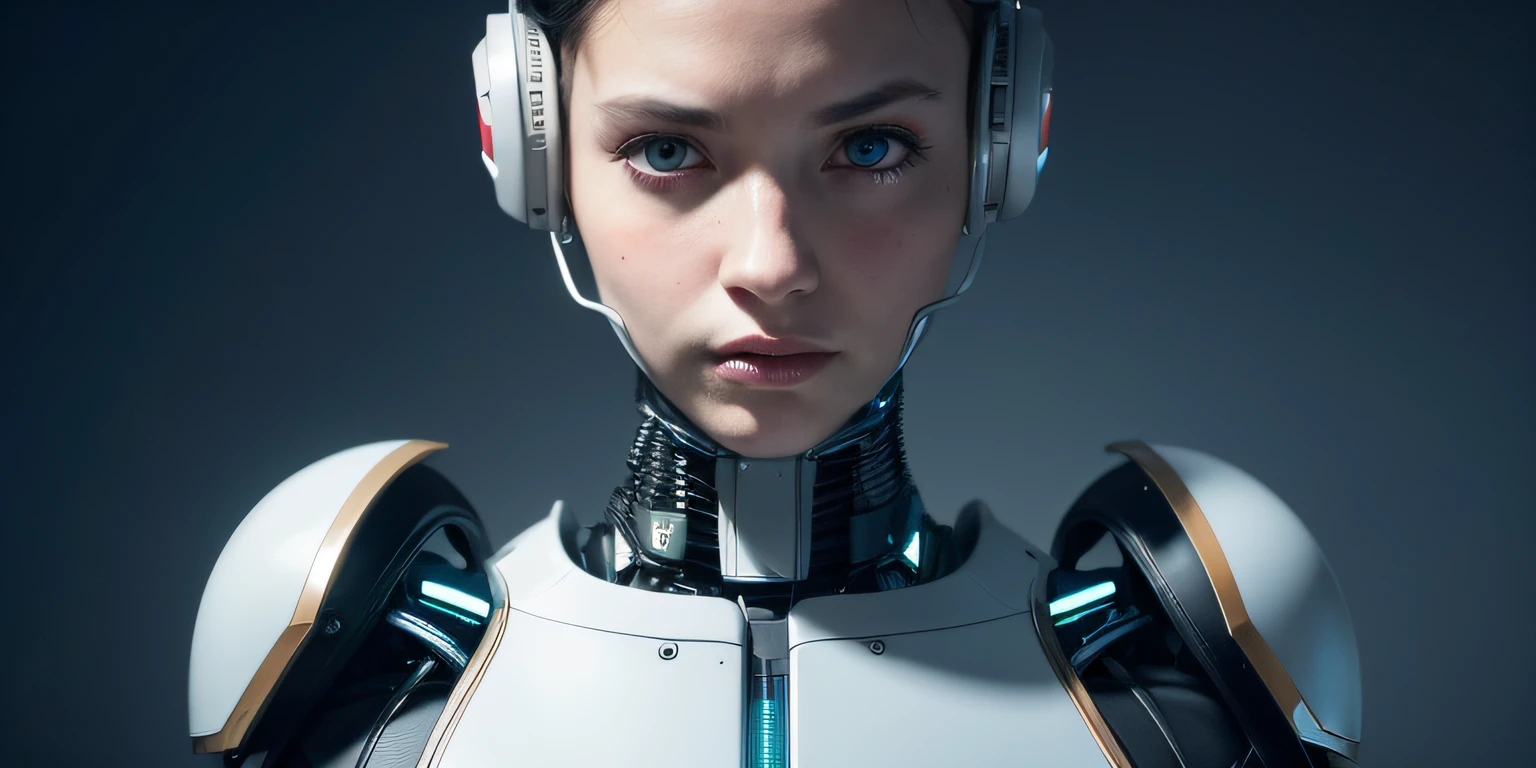 ccomplex 3d render ultra detailed of a beautiful porcelain profile woman android face, black hair, dark skin,looking at viewer, worry face,cyborg, ((elegant)),robotic parts, 150 mm,((computer warning screen background)), beautiful studio soft light, rim light, vibrant details, luxurious cyberpunk, lace, hyperrealistic, anatomical, facial muscles, cable electric wires, microchip, elegant, beautiful background, octane render, H. R. Giger style, 8k, best quality, masterpiece, illustration, an extremely delicate and beautiful, extremely detailed ,CG ,unity ,wallpaper, (realistic, photo-realistic:1.37),Amazing, finely detail, masterpiece,best quality,official art, extremely detailed CG unity 8k wallpaper, absurdres, incredibly absurdres, robot, silver halmet, sitting